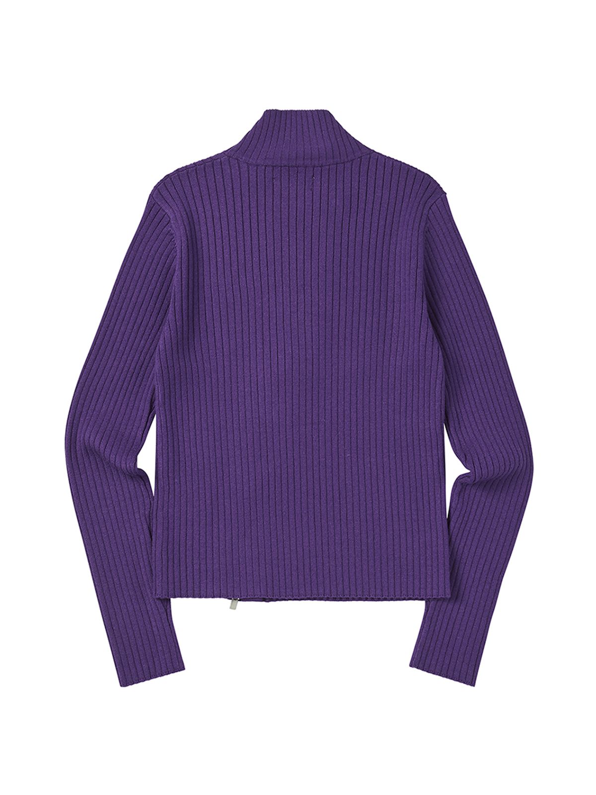 엔와이엑스엑스(NYXX) RIBBED OBLIQUE KNIT ZIP-UP PURPLE