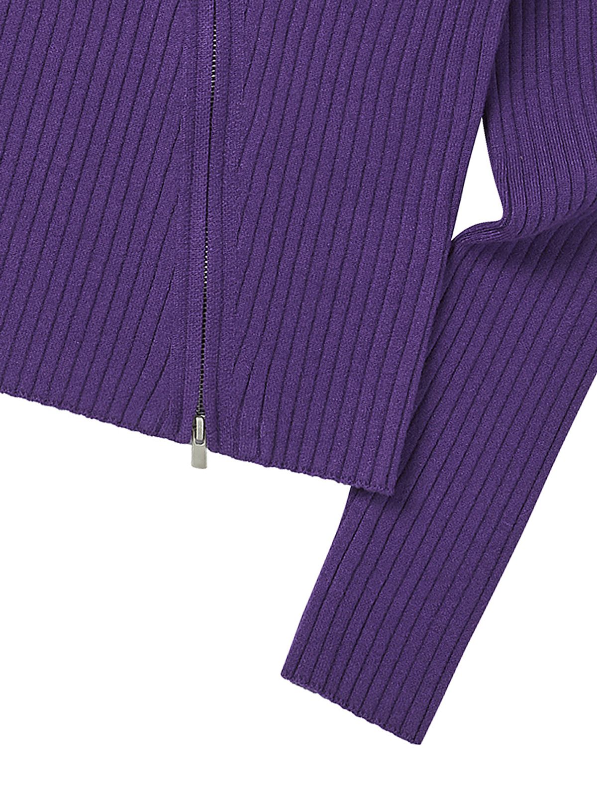 엔와이엑스엑스(NYXX) RIBBED OBLIQUE KNIT ZIP-UP PURPLE