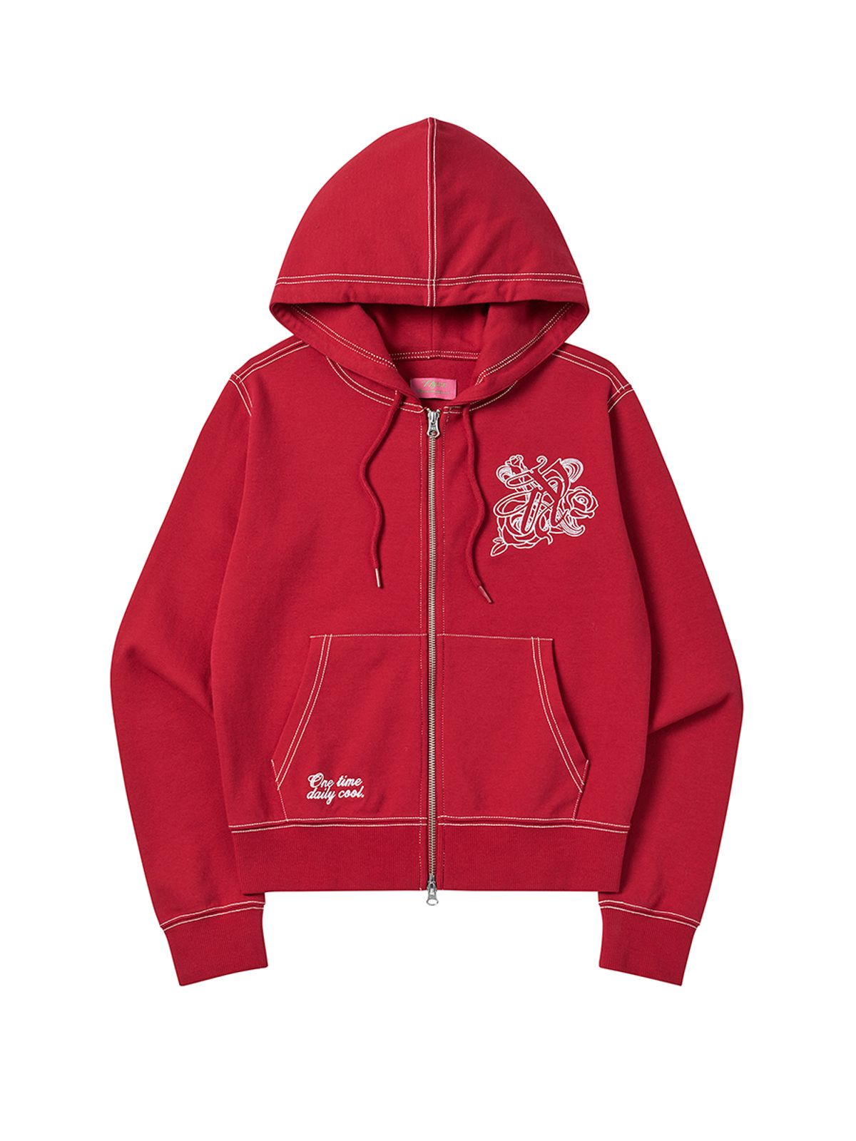 엔와이엑스엑스(NYXX) BURST INTO ROSE HOOD ZIP-UP RED