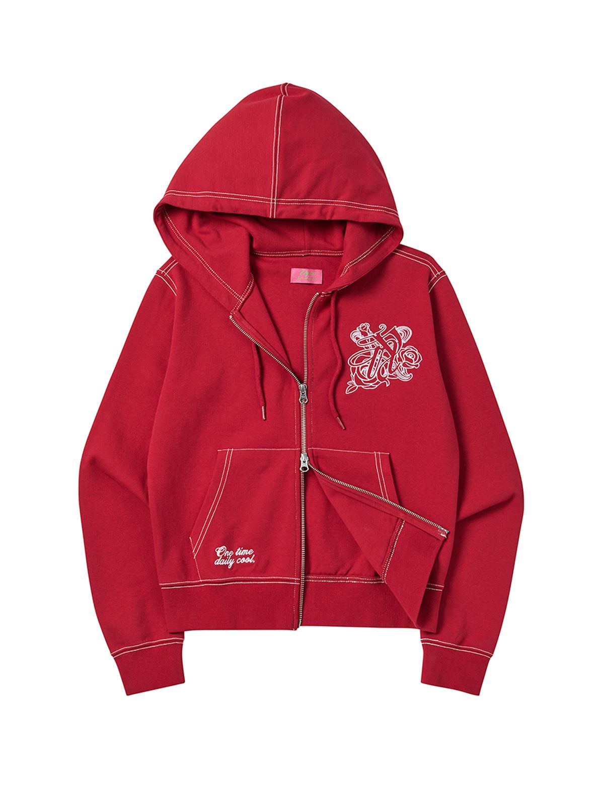 엔와이엑스엑스(NYXX) BURST INTO ROSE HOOD ZIP-UP RED