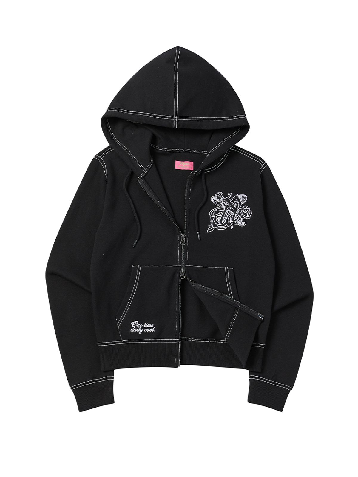 엔와이엑스엑스(NYXX) BURST INTO ROSE HOOD ZIP-UP BLACK