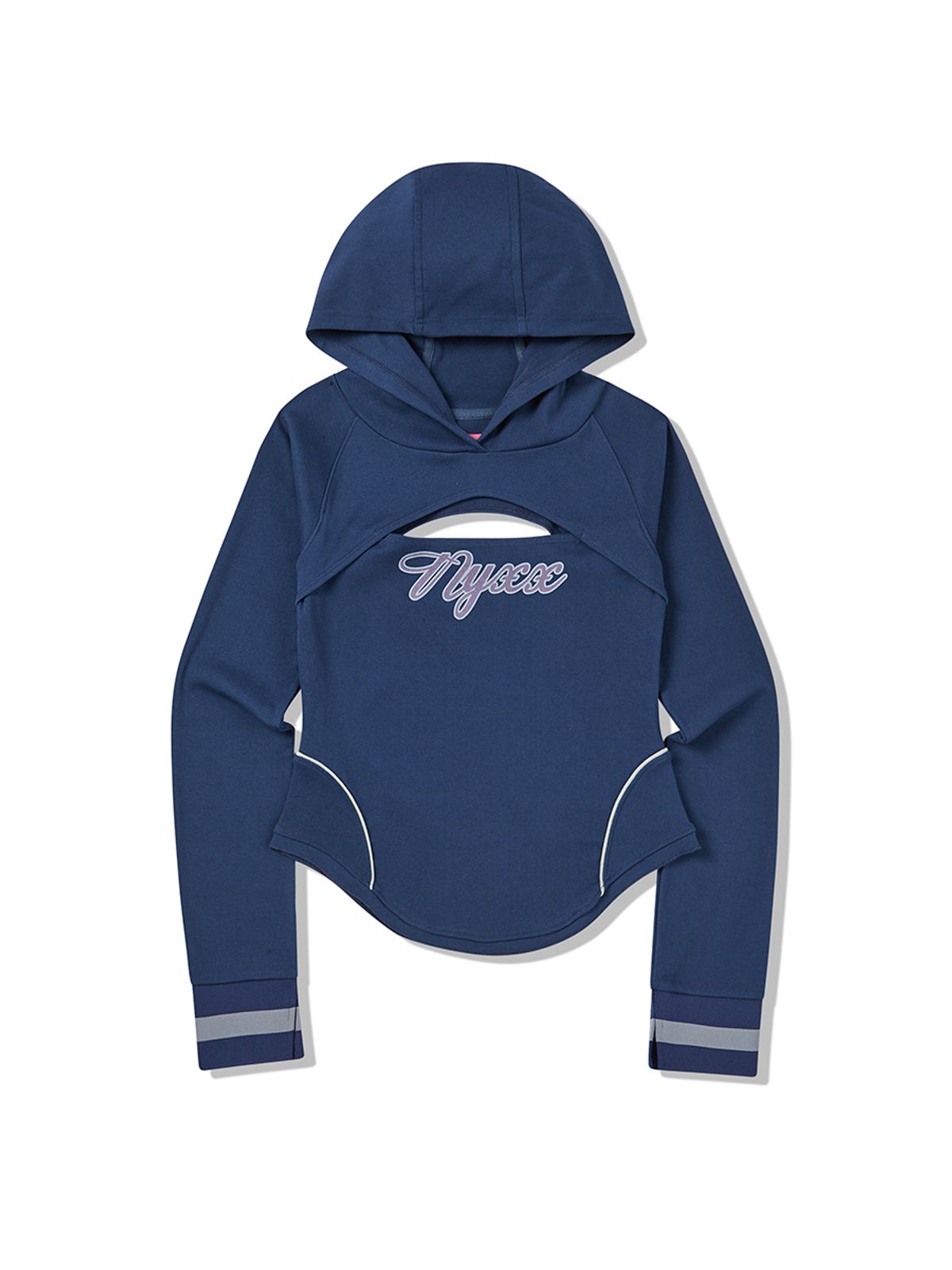 엔와이엑스엑스(NYXX) MIDDLE SLIT HOOD LONG SLEEVE NAVY