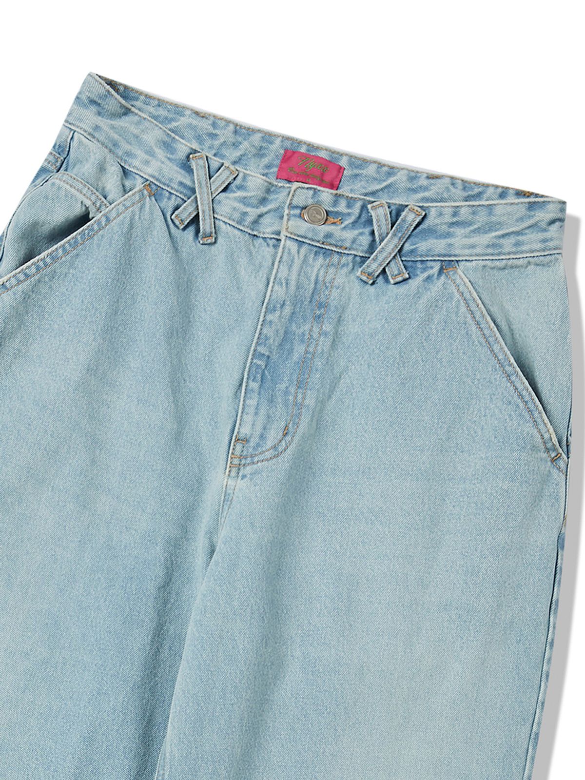 엔와이엑스엑스(NYXX) CAT WASHED DENIM PANTS LIGHT BLUE