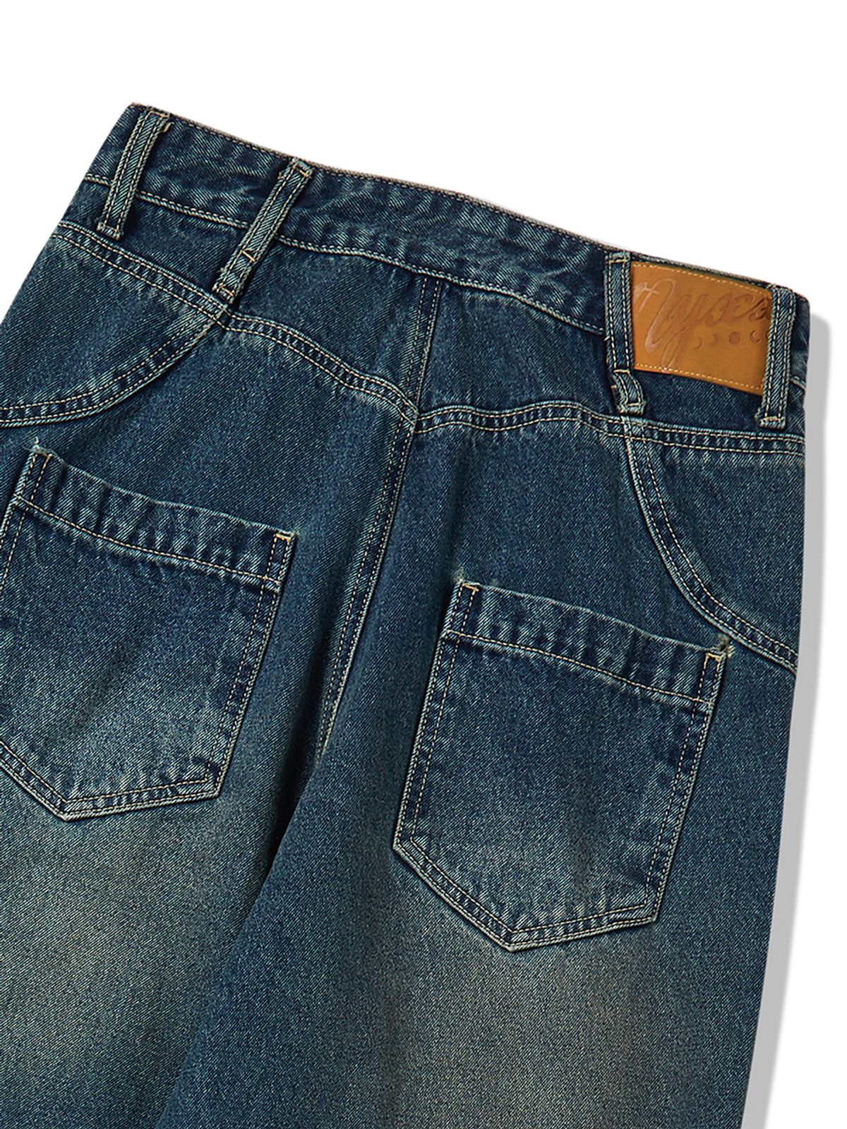 엔와이엑스엑스(NYXX) CAT WASHED DENIM PANTS MID BLUE