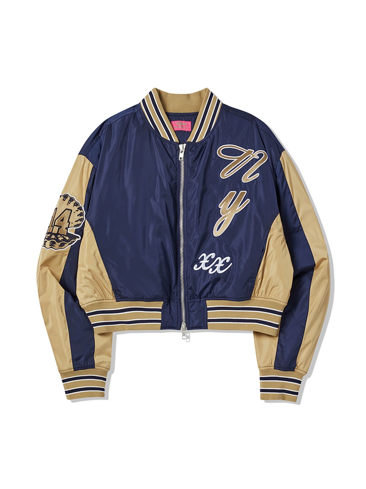 엔와이엑스엑스(NYXX) OVIS COLOR BLOCK BOMBER JACKET NAVY