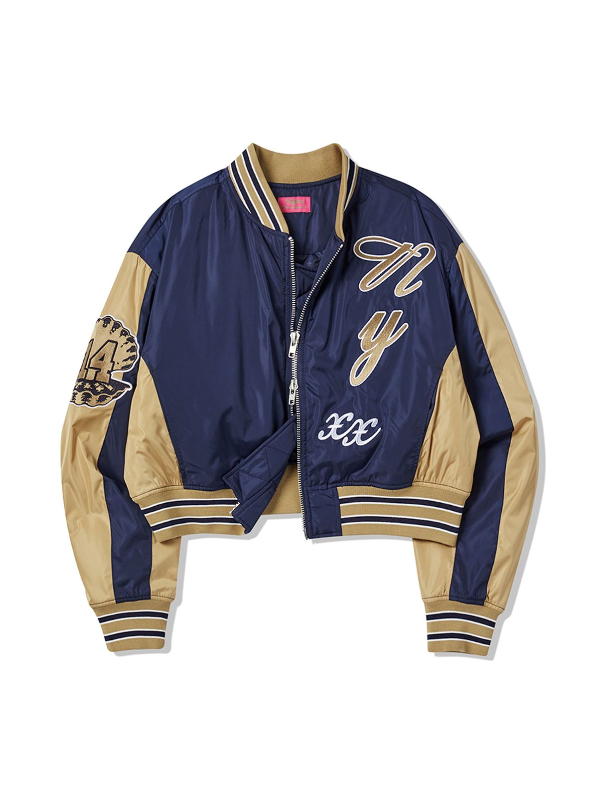 엔와이엑스엑스(NYXX) OVIS COLOR BLOCK BOMBER JACKET NAVY