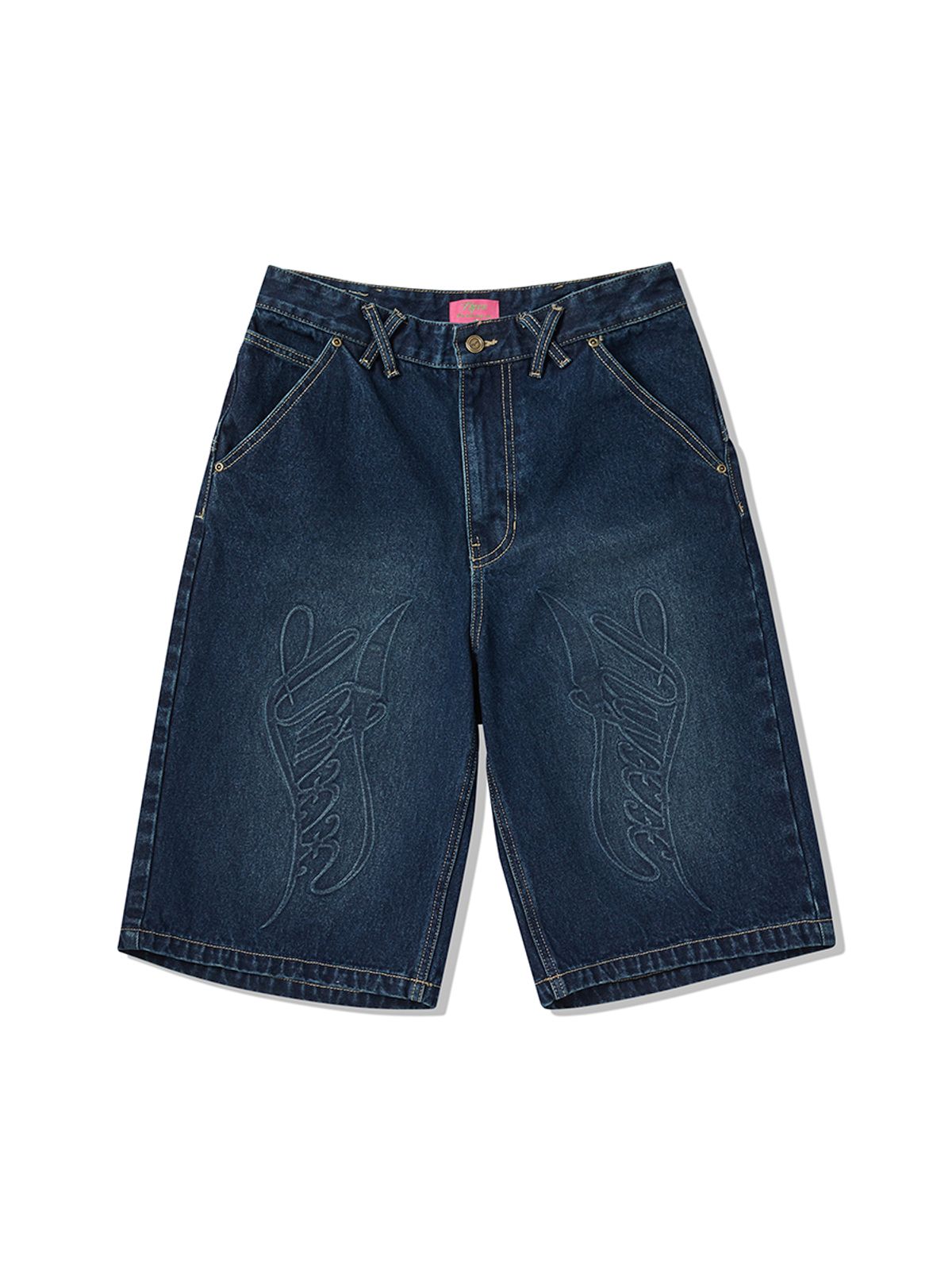 엔와이엑스엑스(NYXX) EMBOSSED DENIM HALF PANTS INDIGO