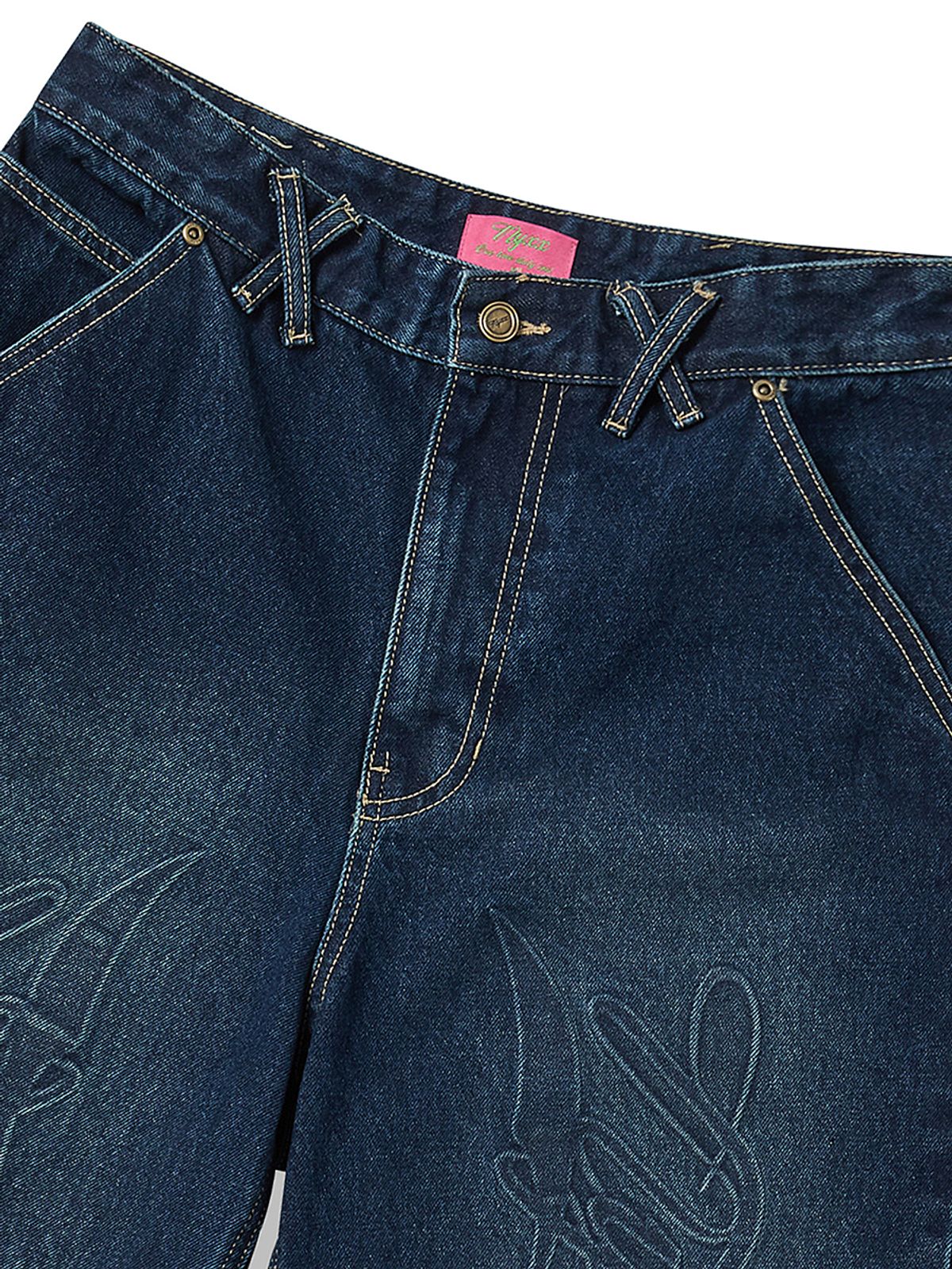 엔와이엑스엑스(NYXX) EMBOSSED DENIM HALF PANTS INDIGO