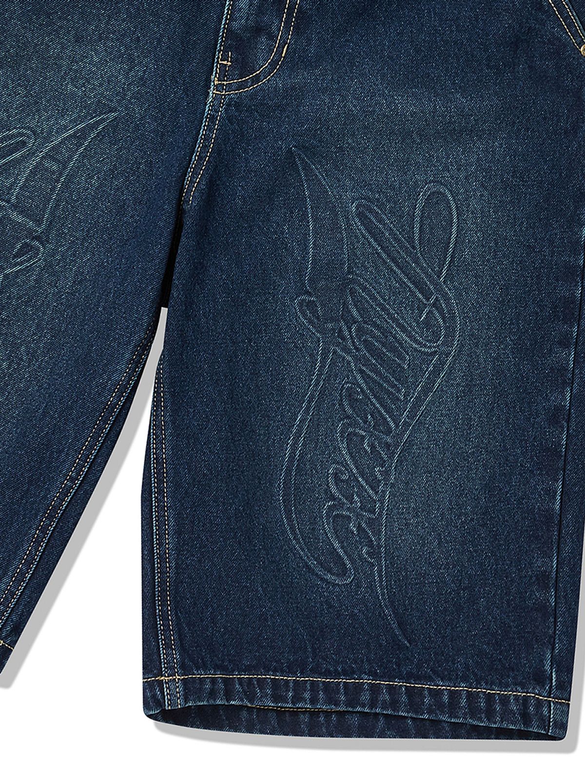 엔와이엑스엑스(NYXX) EMBOSSED DENIM HALF PANTS INDIGO