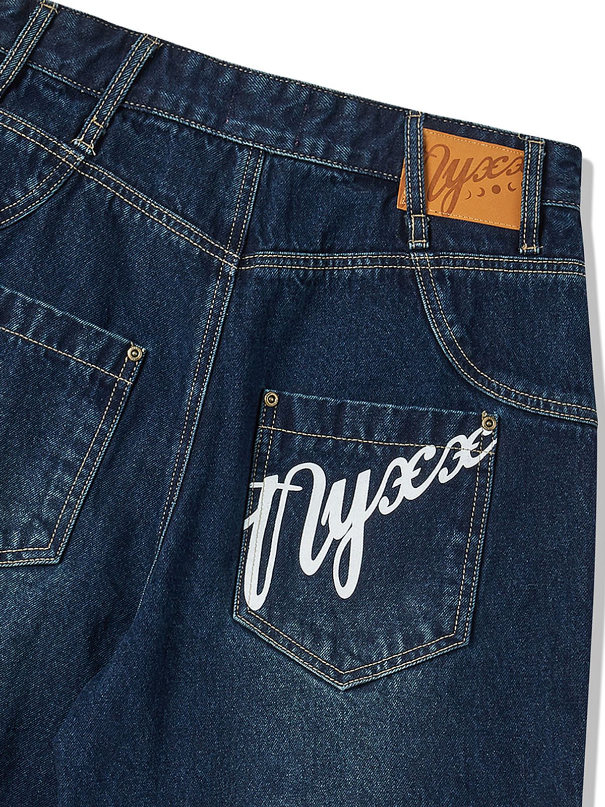 엔와이엑스엑스(NYXX) EMBOSSED DENIM HALF PANTS INDIGO