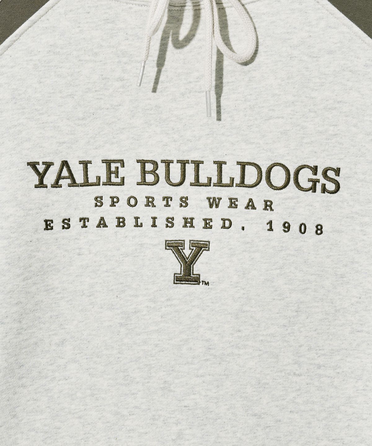 예일(YALE) BULLDOGS SPORTSWEAR COLOR BLOCK HOODIE OATMEAL