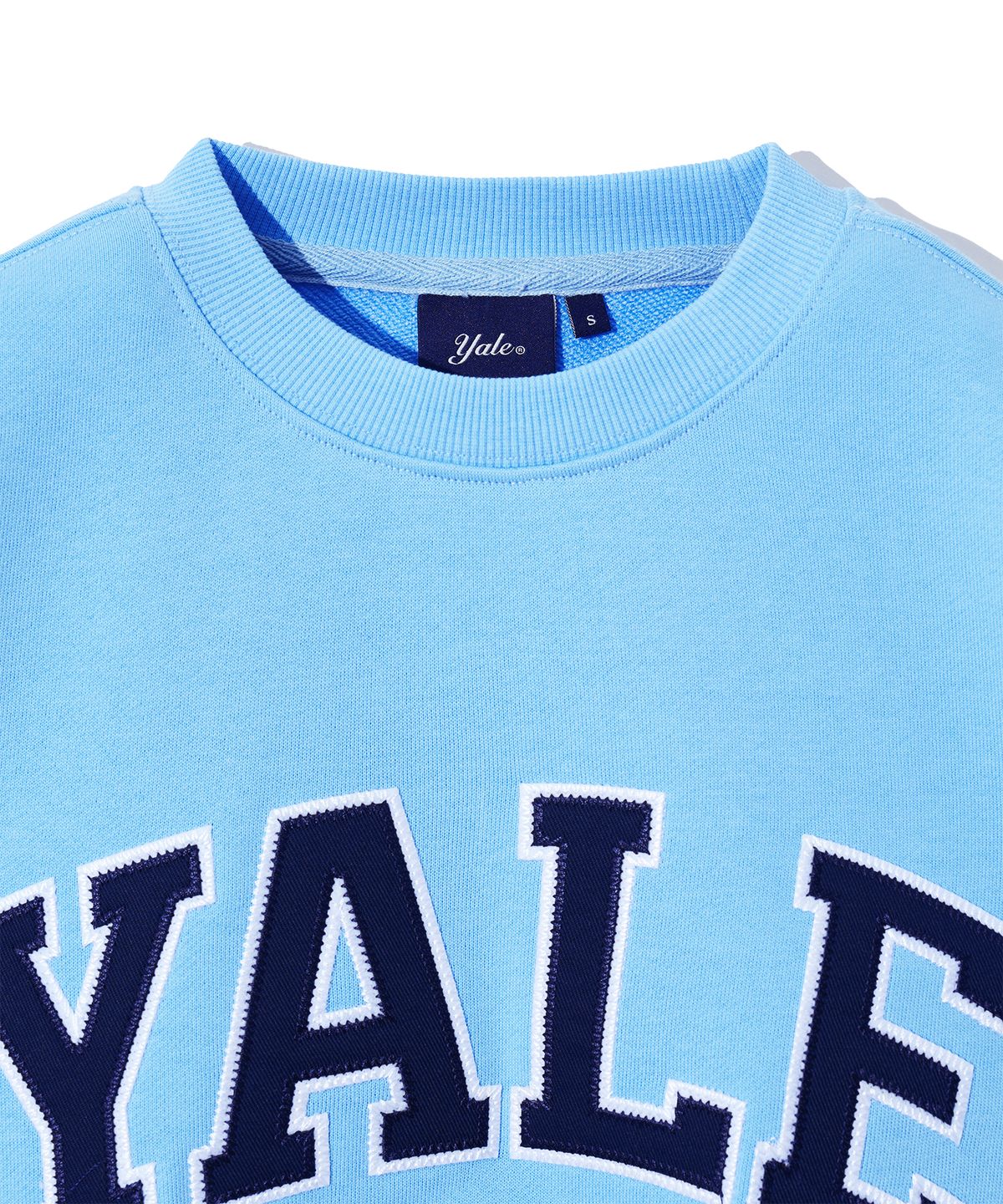 예일(YALE) WOMENS 2 TONE ARCH CROP SWEATSHIRT PALE BLUE