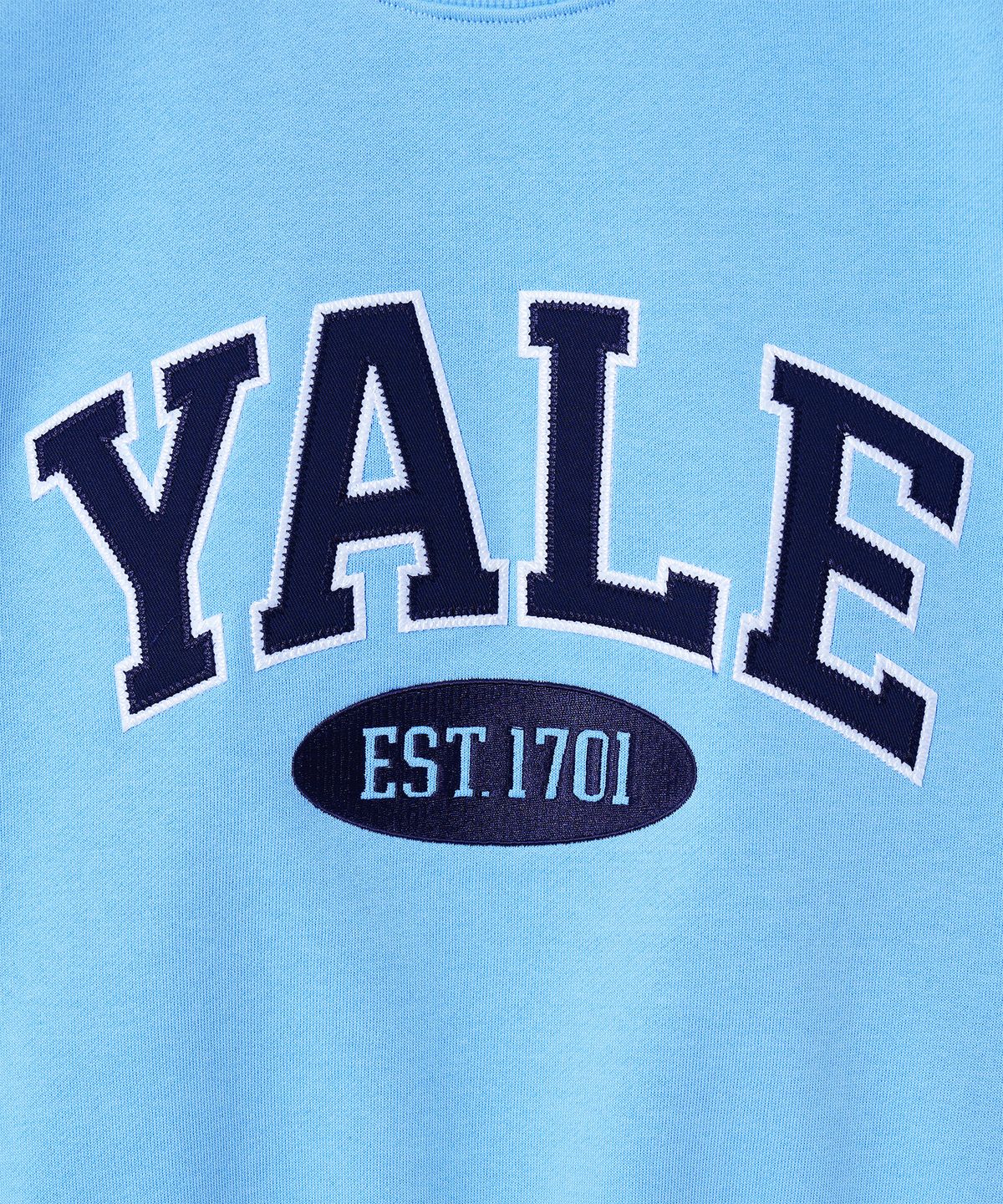 예일(YALE) WOMENS 2 TONE ARCH CROP SWEATSHIRT PALE BLUE