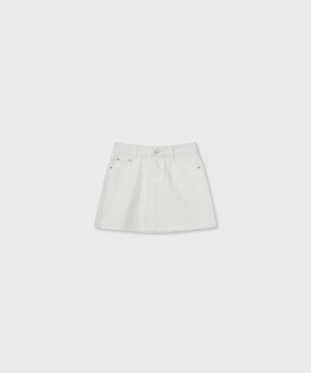 오아이오아이 컬렉션(OIOI COLLECTION) 클래식 데님 미니 스커트_아이보리