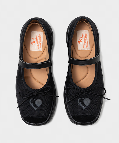 MUSINSA | flct Glow platform mary jane_Mesh black