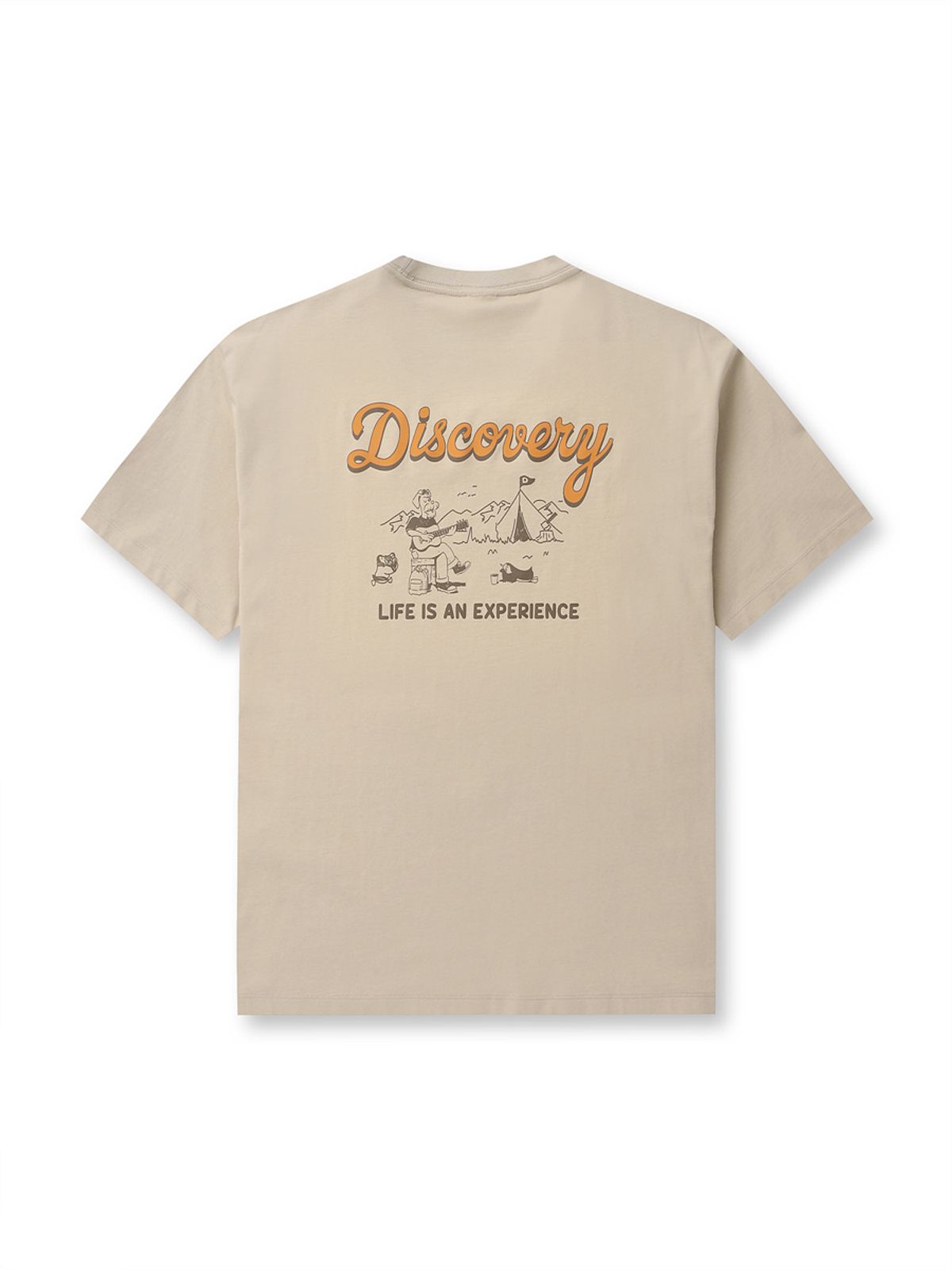 디스커버리 익스페디션(DISCOVERY EXPEDITION) 킨조 바시티 피크닉 그래픽 티셔츠 (N/BEIGE)