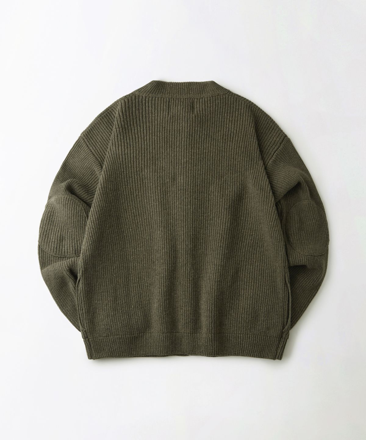 아웃스탠딩(OUTSTANDING) LAMBSWOOL ROUND NECK CARDIGAN_KHAKI MELANGE