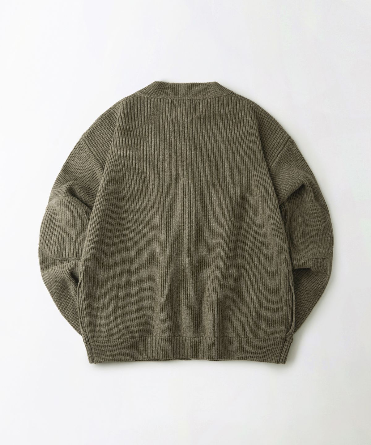 아웃스탠딩(OUTSTANDING) LAMBSWOOL ROUND NECK CARDIGAN_KHAKI MELANGE