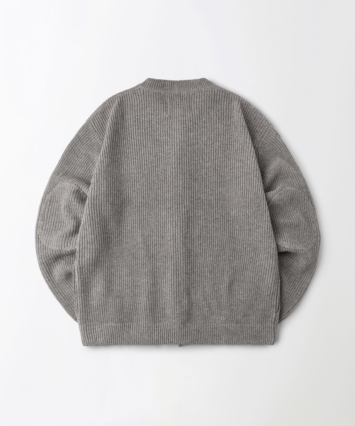 아웃스탠딩(OUTSTANDING) LAMBSWOOL ROUND NECK CARDIGAN_GRAY MELANGE