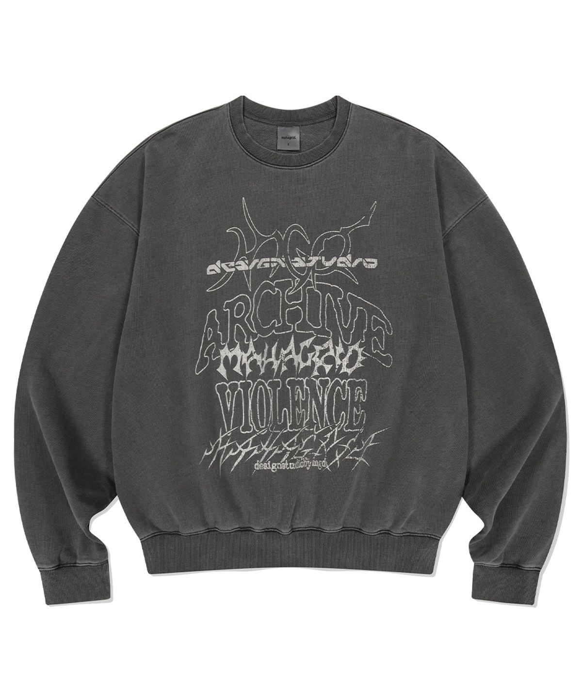 마하그리드(MAHAGRID) MULTI-LOGO PIGMENT SWEATSHIRT_2colors