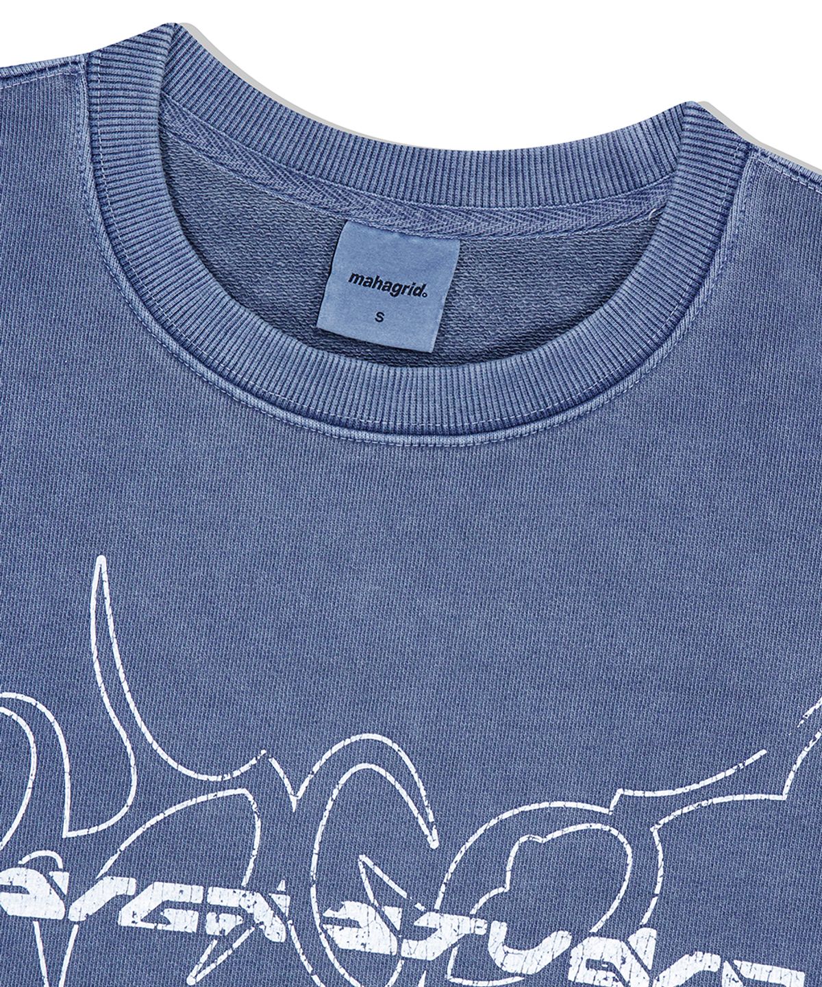 마하그리드(MAHAGRID) MULTI-LOGO PIGMENT SWEATSHIRT BLUE(MG2ESMM450A)
