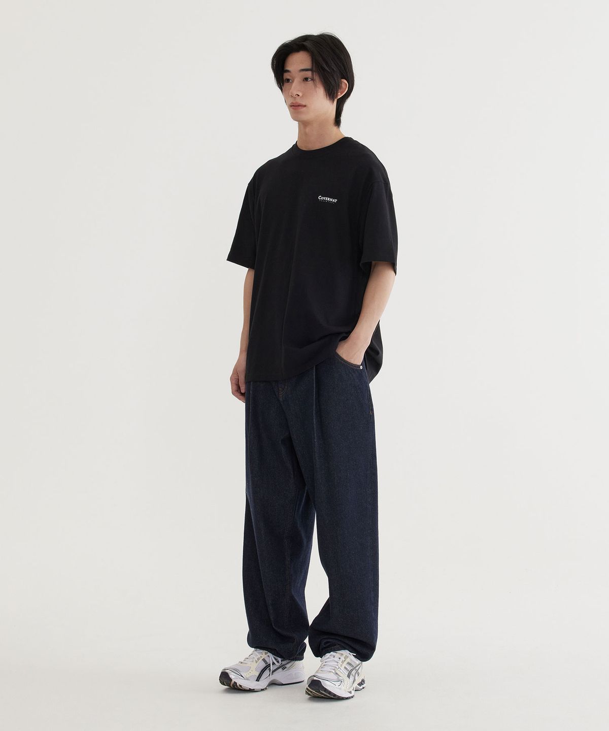 커버낫(COVERNAT) [2PACK] 쿨 코튼 티셔츠 Black+Black