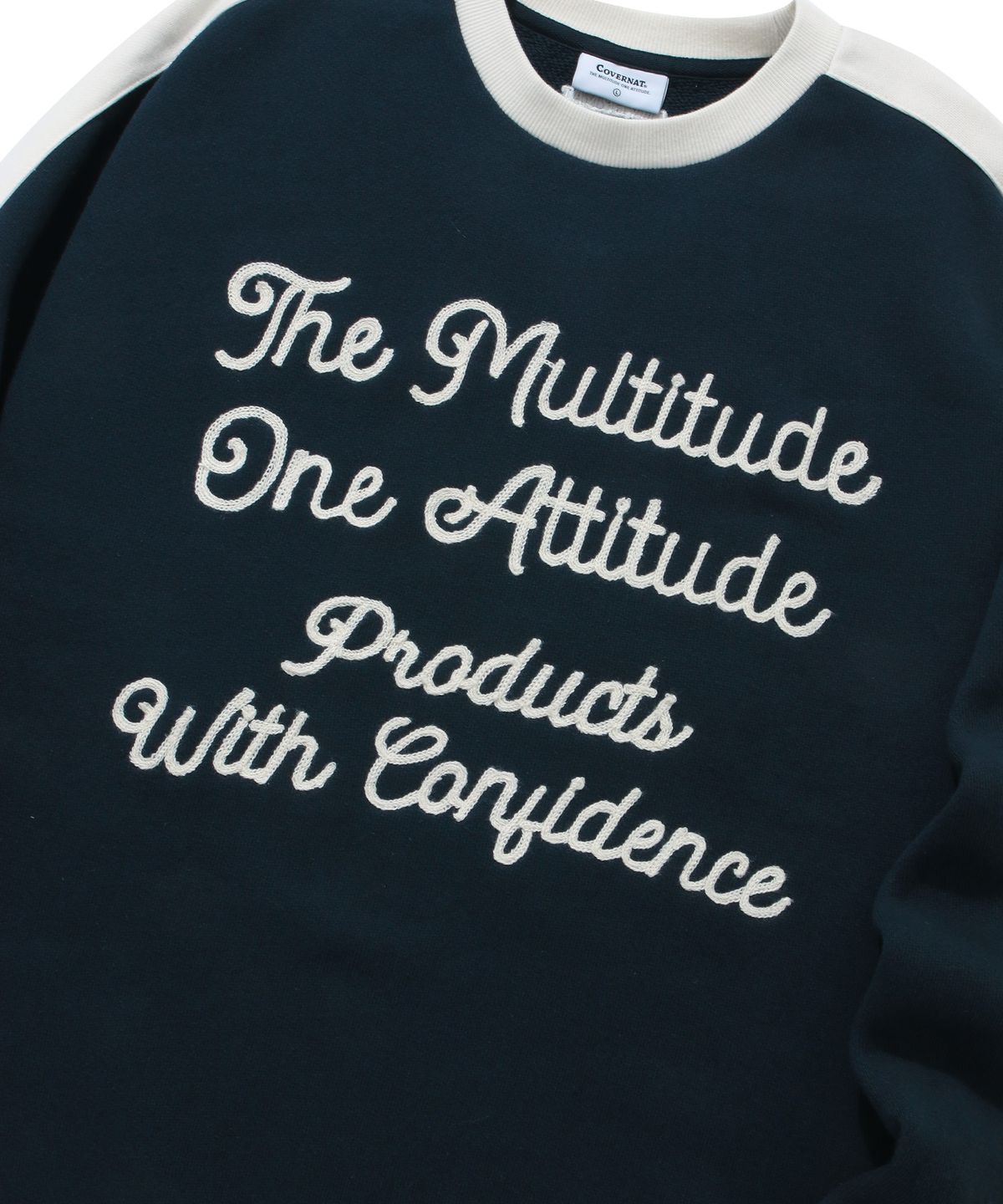 커버낫(COVERNAT) 레트로 레터링 맨투맨 네이비