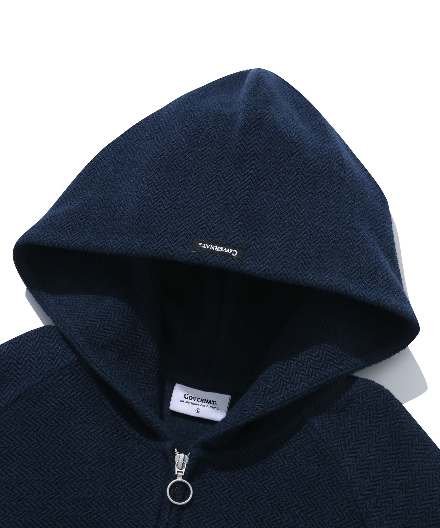 パーカー・フーディ COVERNAT Herringbone hoodie zip-up navy MUSINSA | COVERNAT Herringbone hoodie zip-up navy