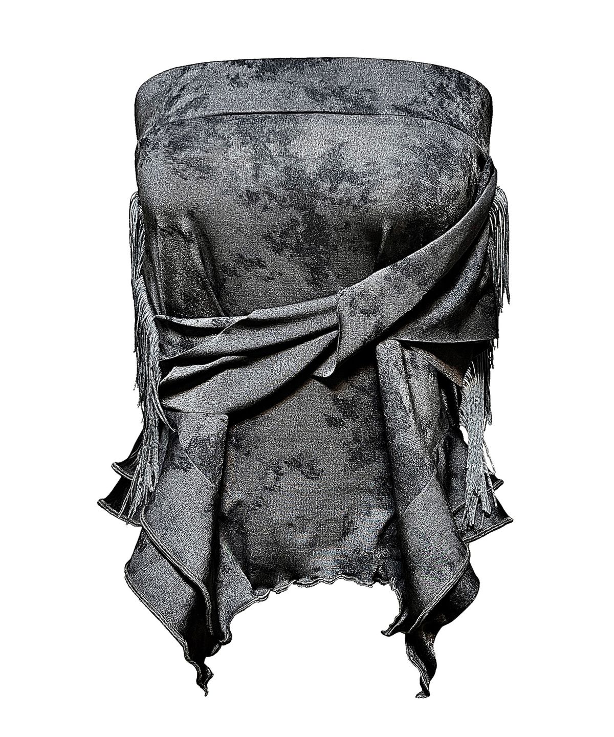 메조쿤스트(MEZZOKUNST) Tassel Warp Skirt -Gray