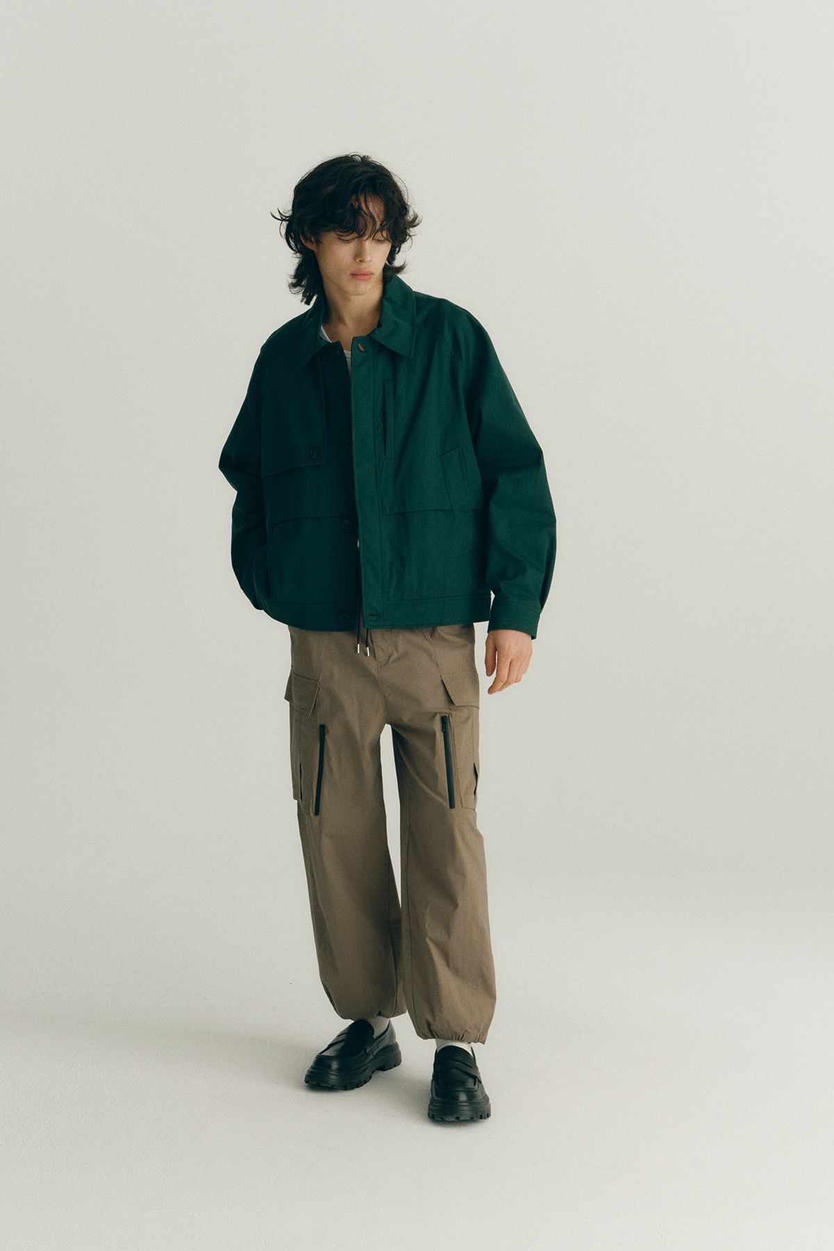 가넷옴므(GARNET HOMME) GBS23204 그린 숏 트렌치