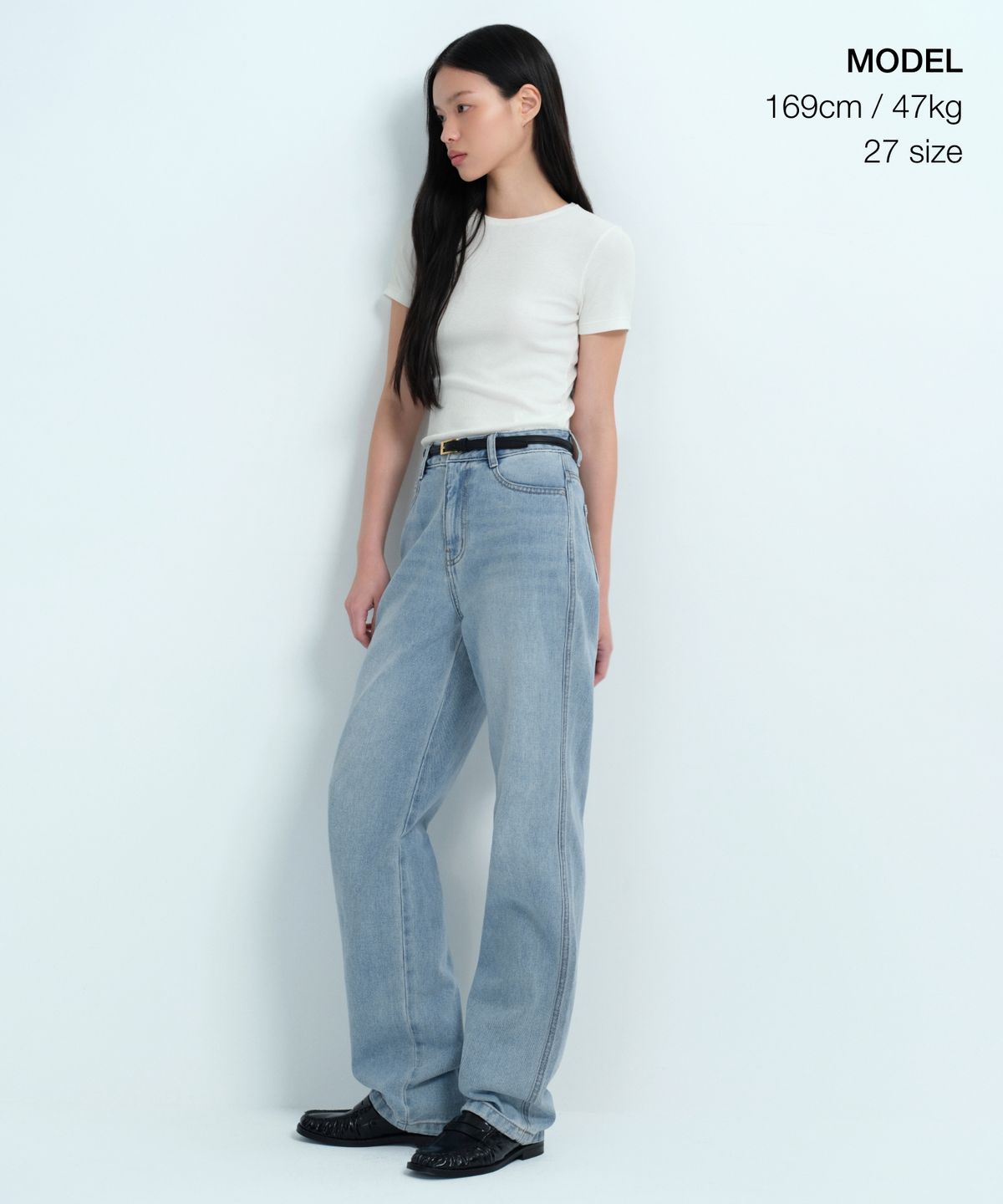 무신사 스탠다드 우먼(MUSINSA STANDARD WOMAN) 우먼즈 레귤러 핏 데님 팬츠 [라이트 인디고]