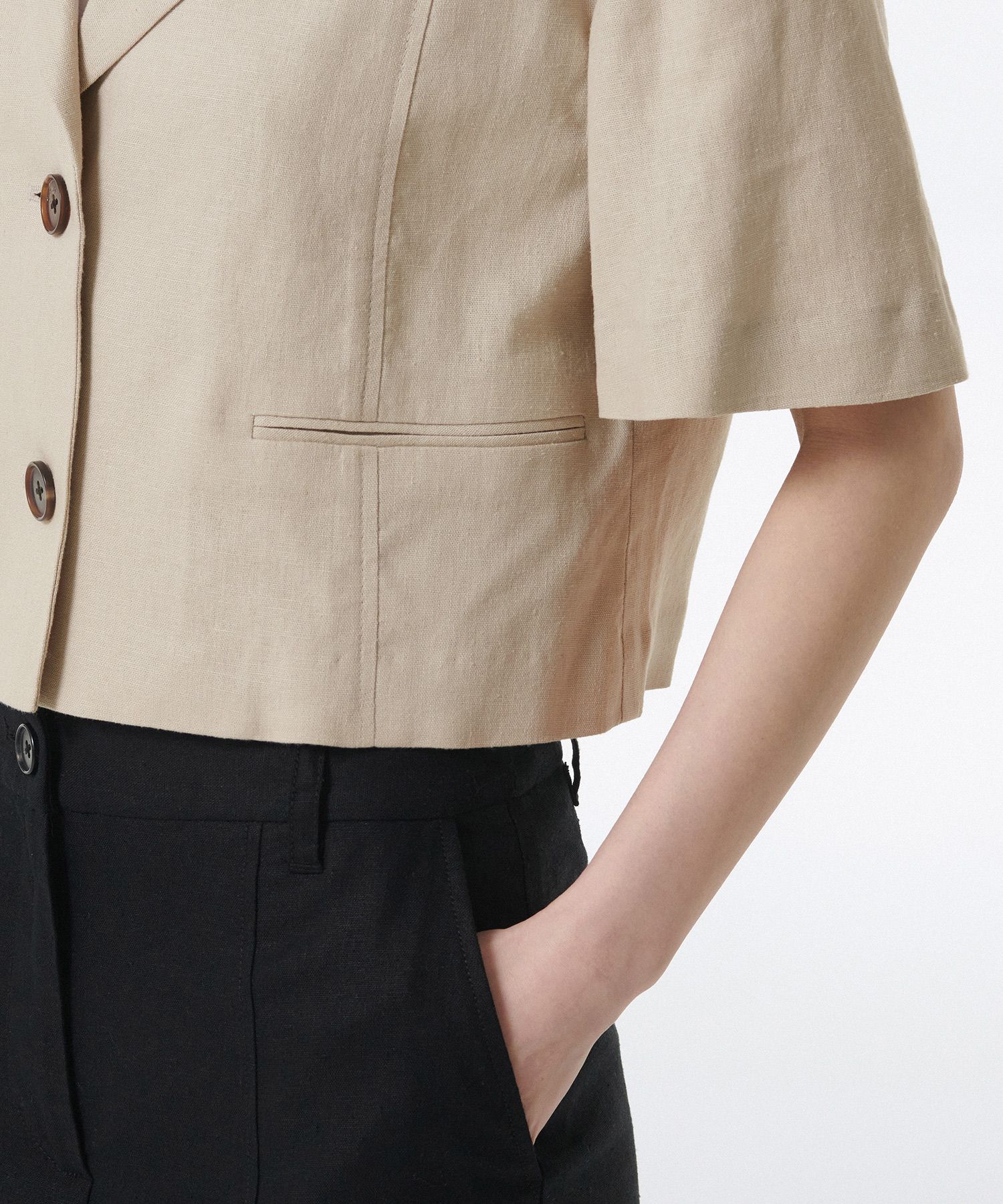 MUSINSA | MUSINSA STANDARD WOMAN Women's Linen Blend Crop
