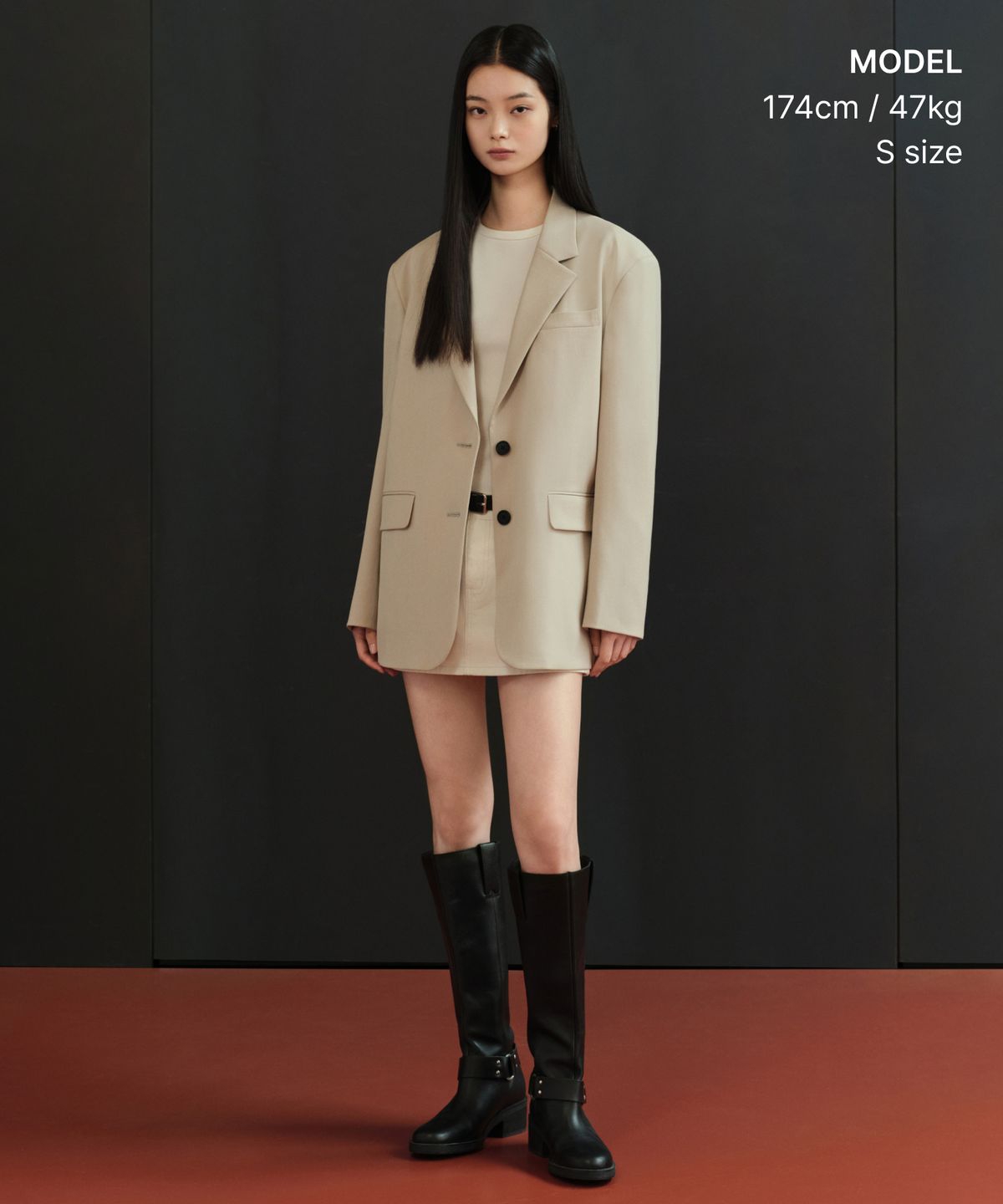 무신사 스탠다드 우먼(MUSINSA STANDARD WOMAN) 우먼즈 오버 숄더 오버사이즈 블레이저 [웜 샌드]