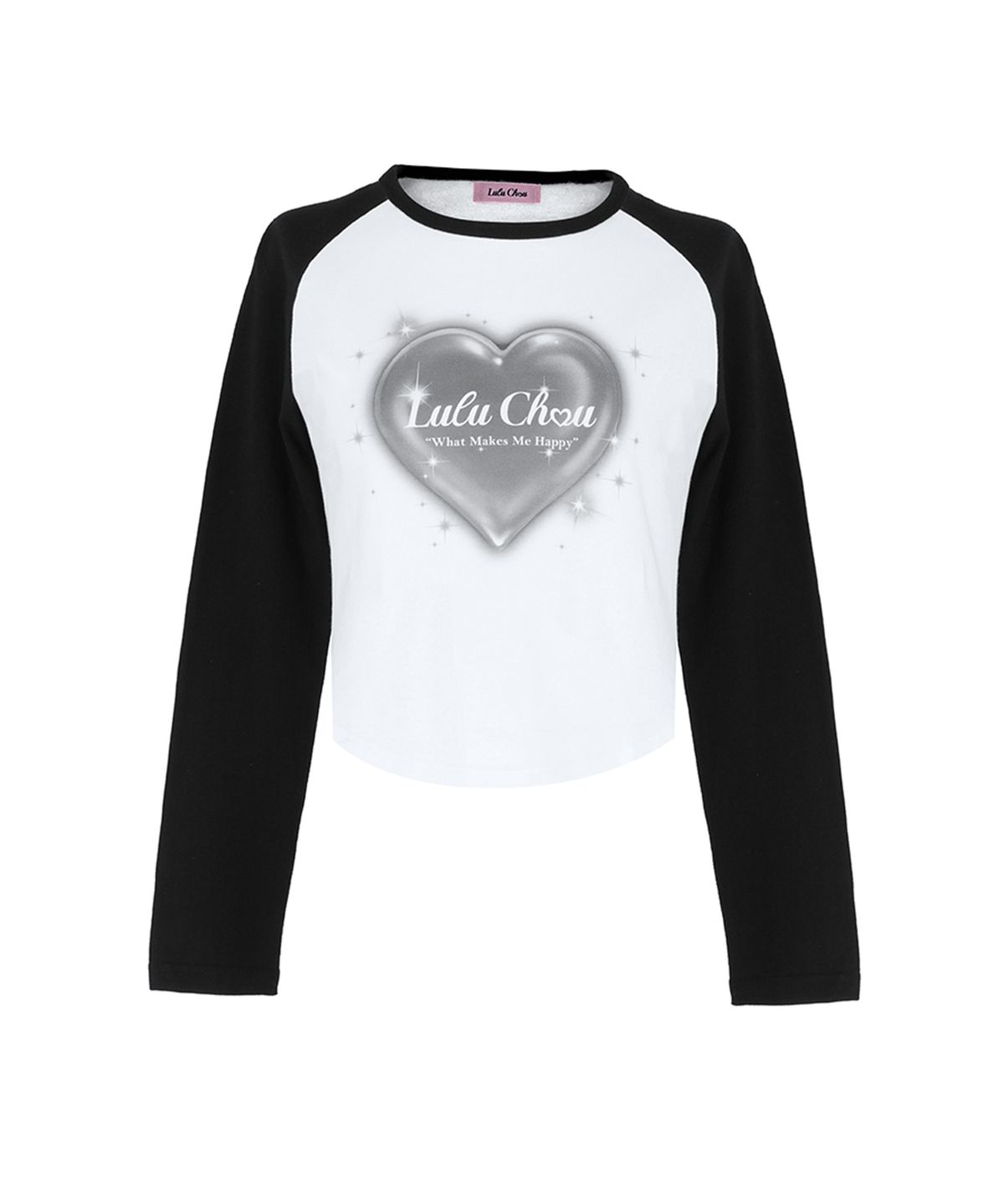 루루슈(LULUCHOU) Round Crop Raglan T-shirt - BLACK