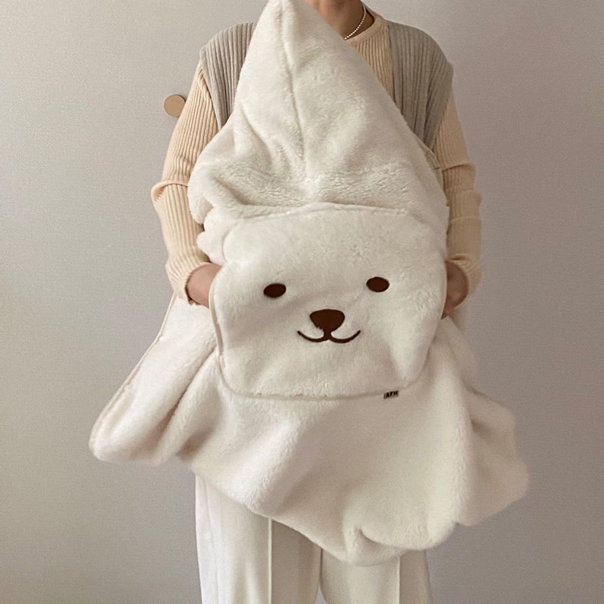 올포홈(ALL FOR HOME) 포곰포곰 극세사 아기띠 워머 / 아기 망토 후드 담요