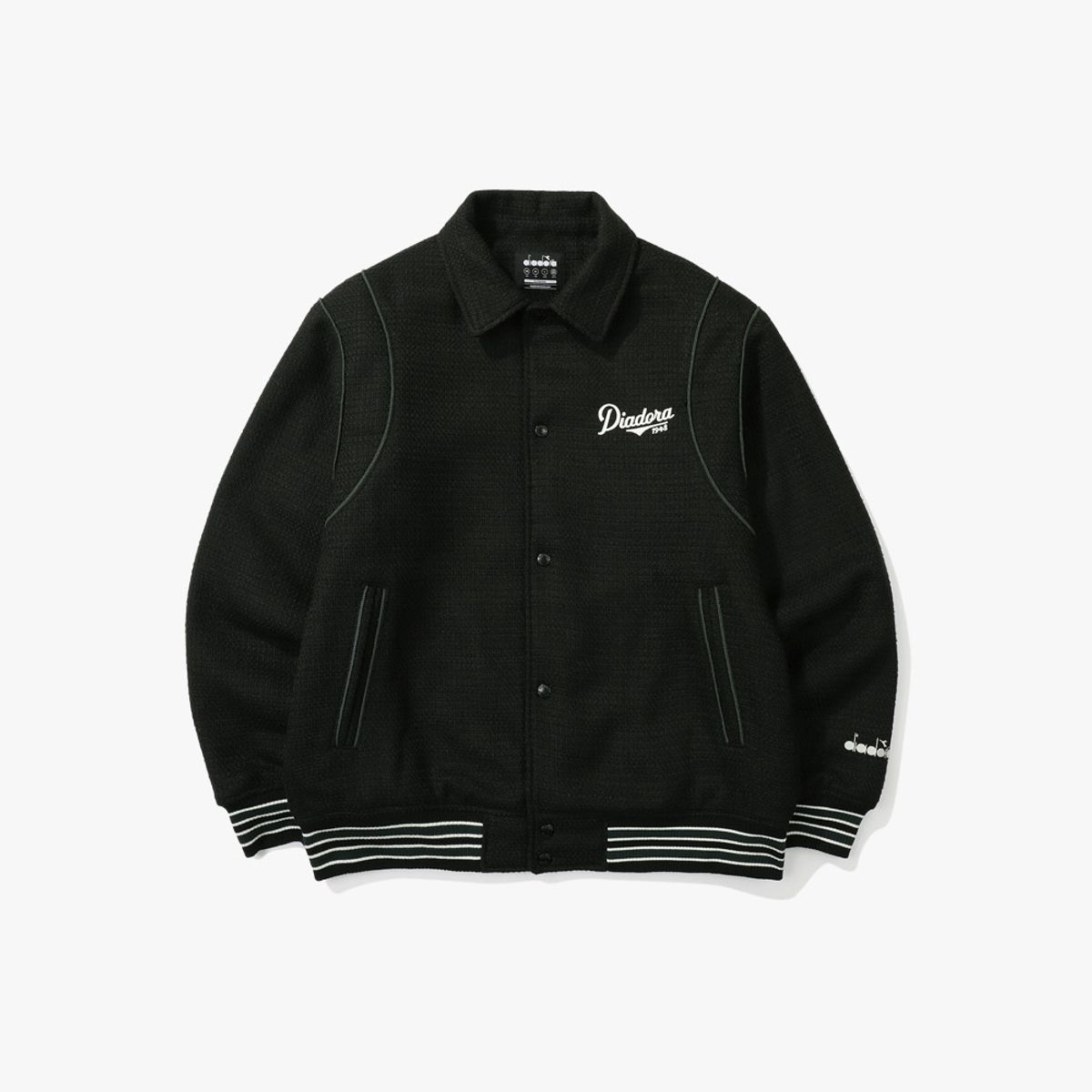 디아도라(diadora) 아티산 트위드 스타디움 자켓 BLACK