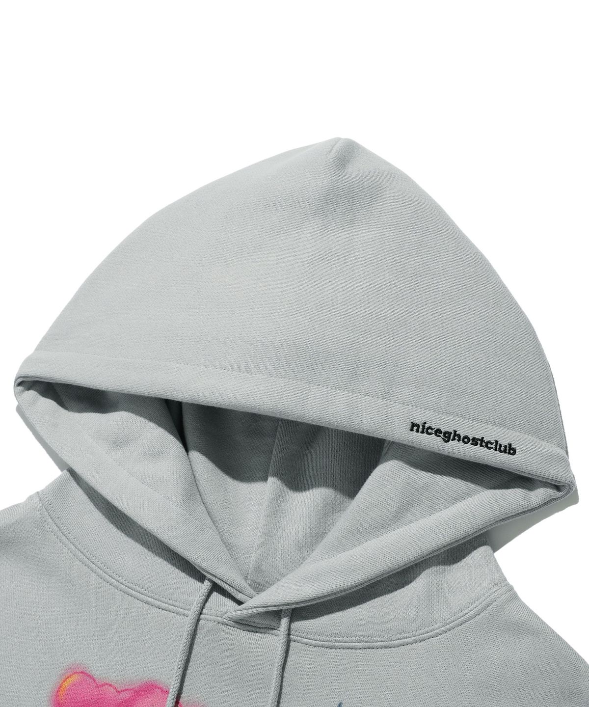 나이스고스트클럽(NICEGHOSTCLUB) BUNNYBEAR SPRAY ARTWORK HOODIE_LIGHT GREY(NG2ESUM409A)