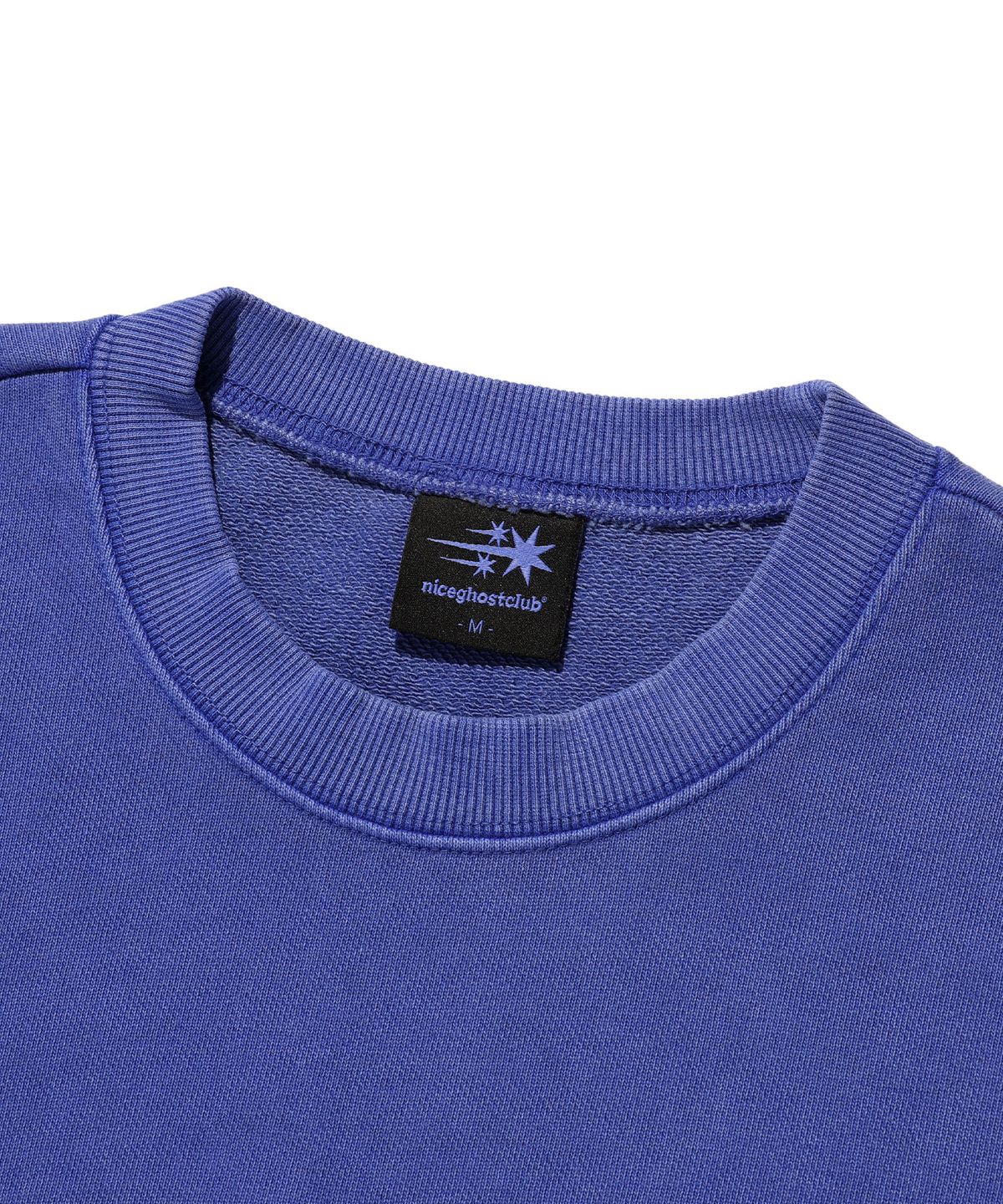 나이스고스트클럽(NICEGHOSTCLUB) STAR SLOGAN PIGMENT SWEATSHIRTS_PURPLE(NG2ESUM443A)