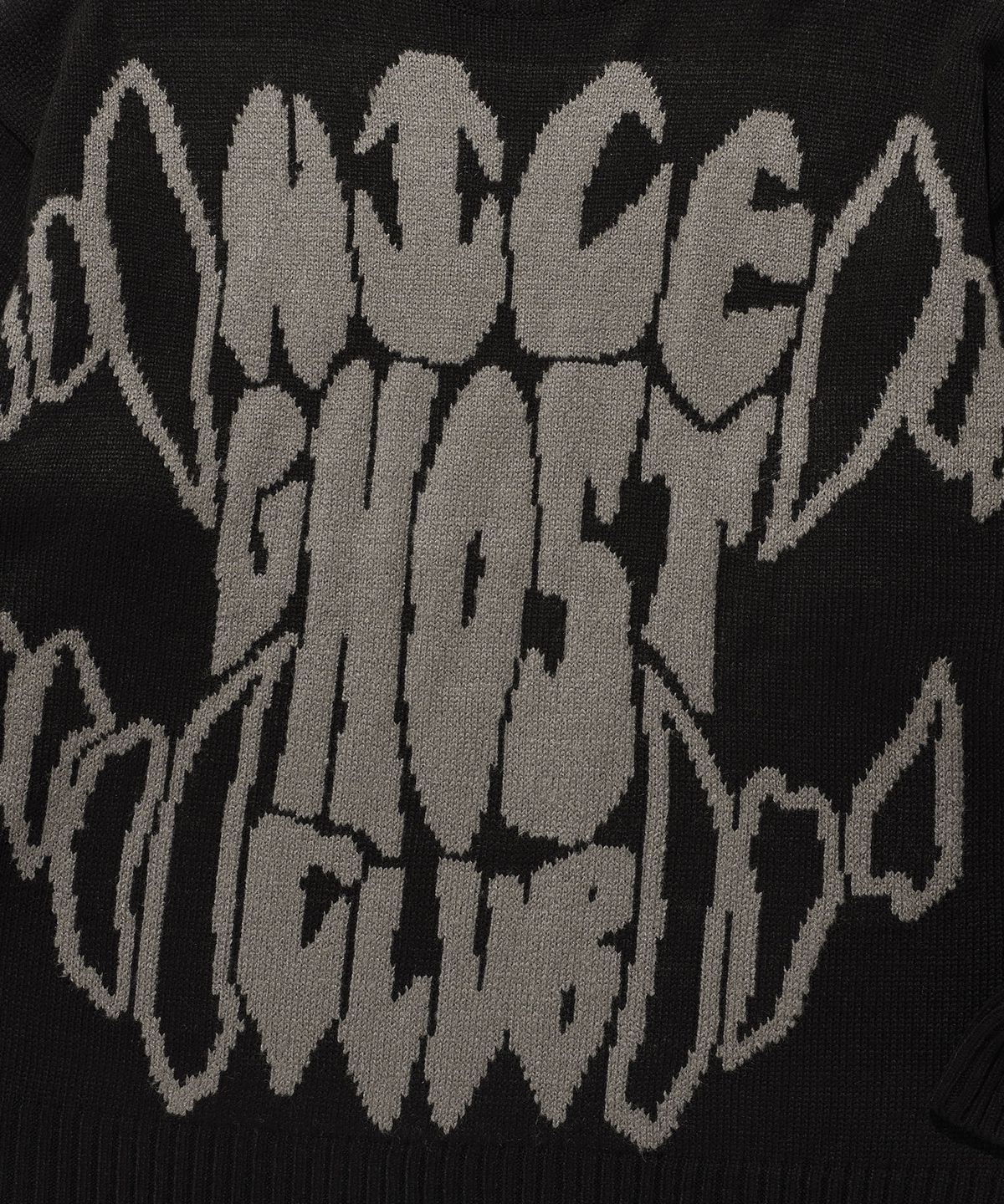 나이스고스트클럽(NICEGHOSTCLUB) MONSTER TEETH LOGO KNIT_BLACK(NG2ESUK600A)