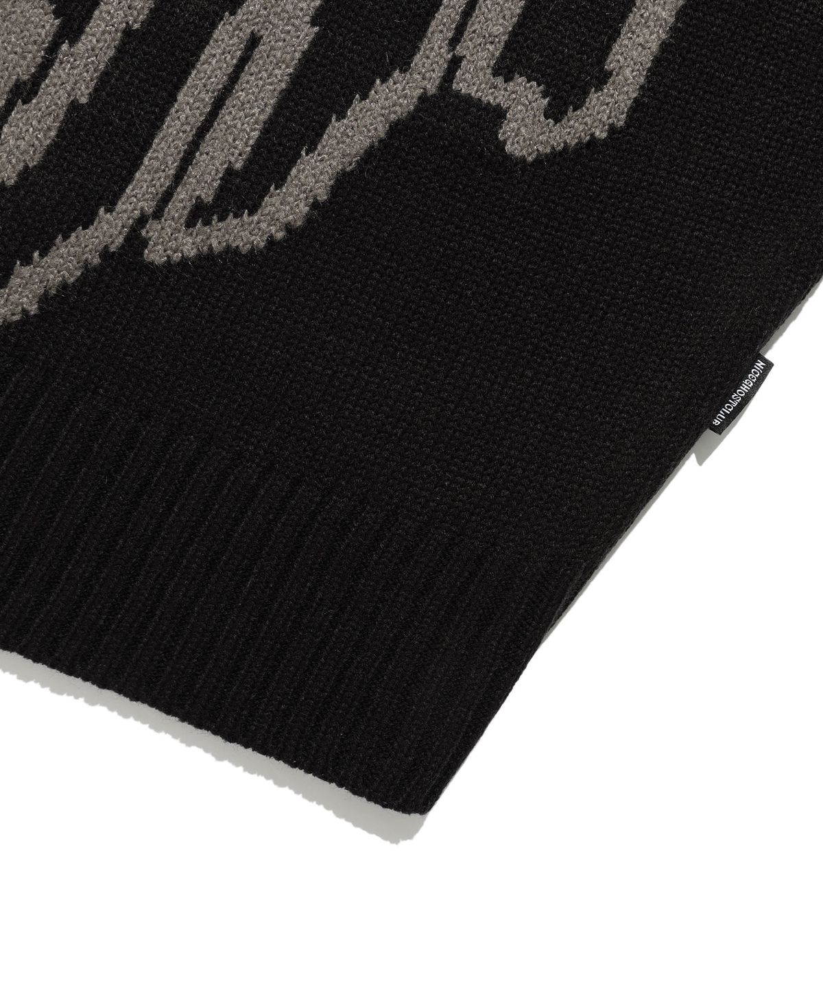 나이스고스트클럽(NICEGHOSTCLUB) MONSTER TEETH LOGO KNIT_BLACK(NG2ESUK600A)