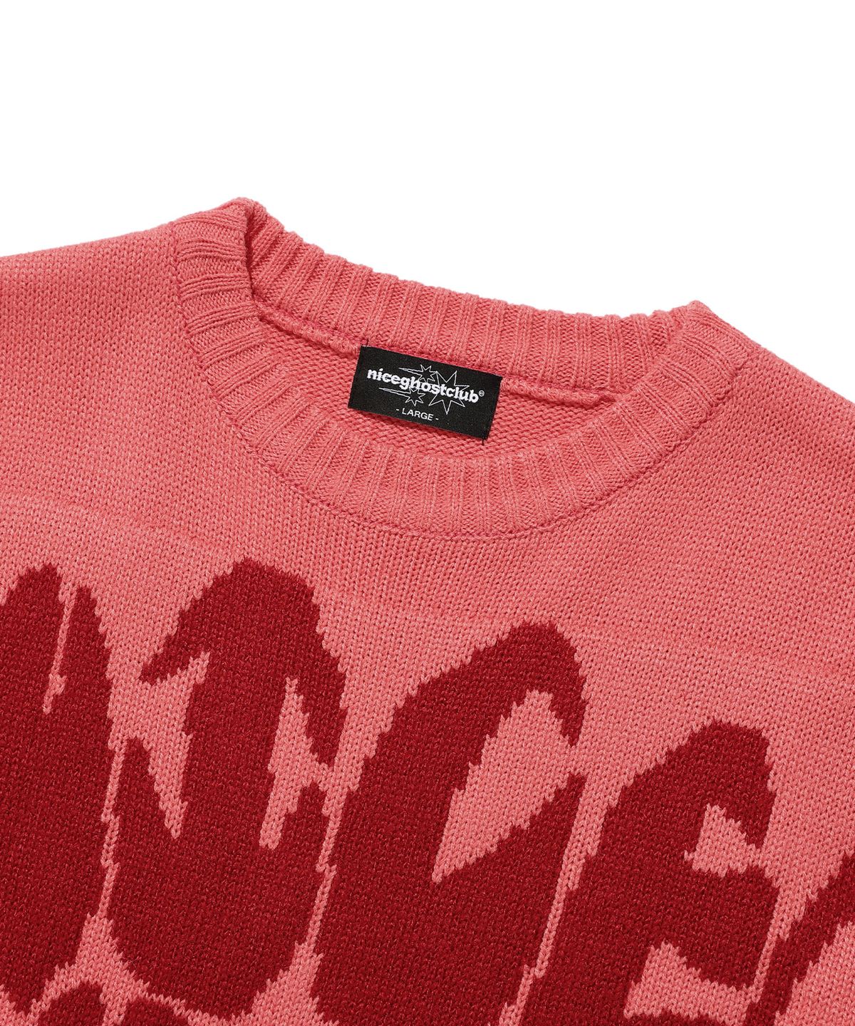 나이스고스트클럽(NICEGHOSTCLUB) MONSTER TEETH LOGO KNIT_PINK(NG2ESUK600A)