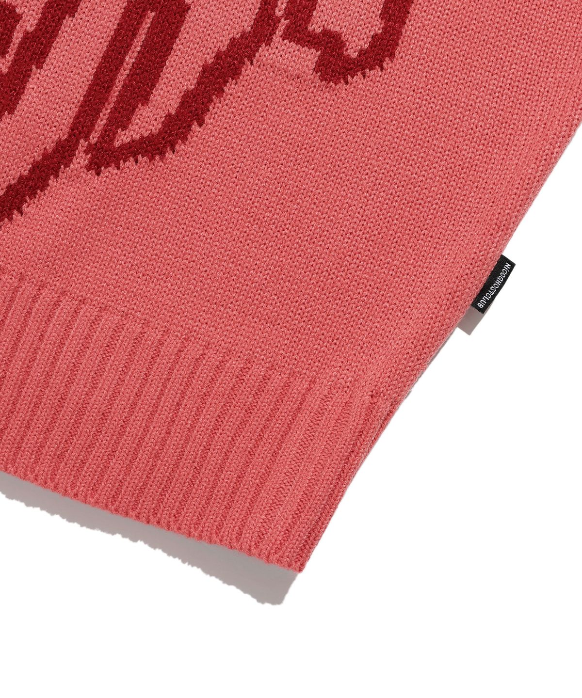 나이스고스트클럽(NICEGHOSTCLUB) MONSTER TEETH LOGO KNIT_PINK(NG2ESUK600A)