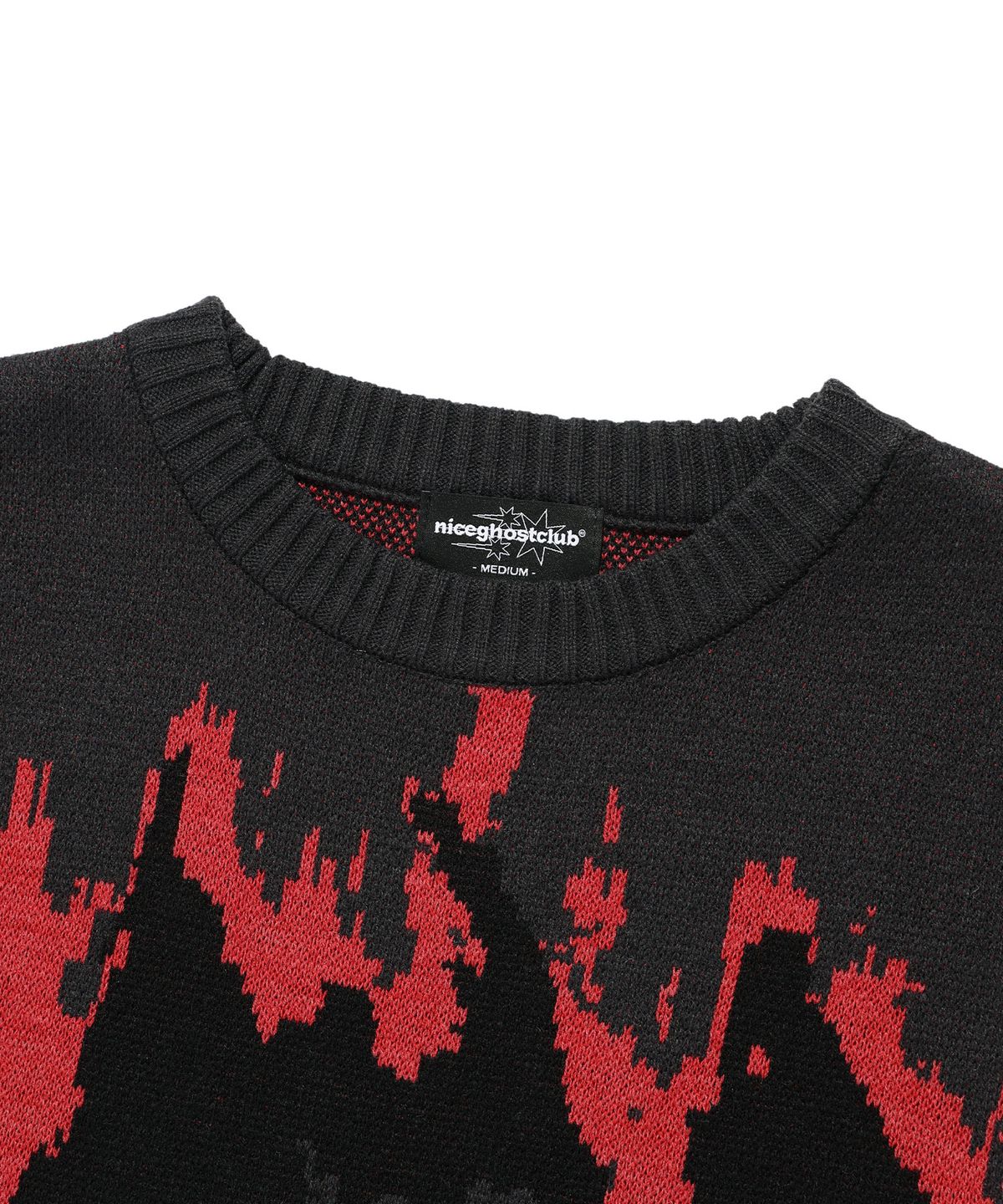 나이스고스트클럽(NICEGHOSTCLUB) CRAYON ANGEL&DEVIL KNIT_CHARCOAL(NG2ESUK602A)
