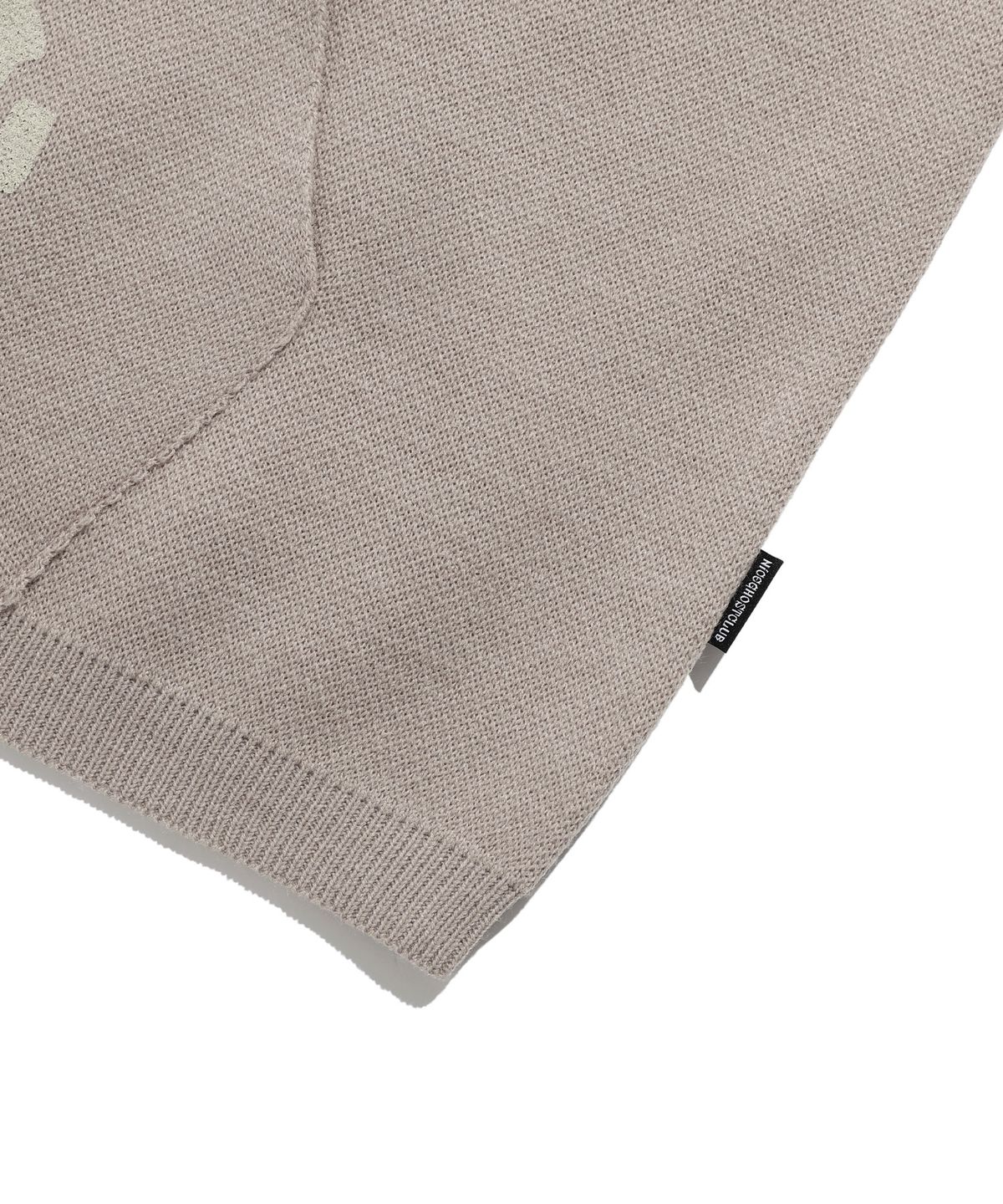 나이스고스트클럽(NICEGHOSTCLUB) EVEN THE DEVIL KNIT HOODIE_BEIGE(NG2ESUK610A)