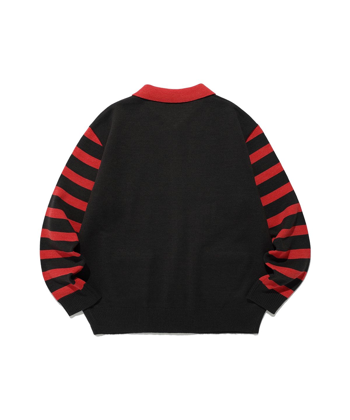 나이스고스트클럽(NICEGHOSTCLUB) CRAYON ANGEL&DEVIL ZIP POLO KNIT_BLACK(NG2ESUK680A)