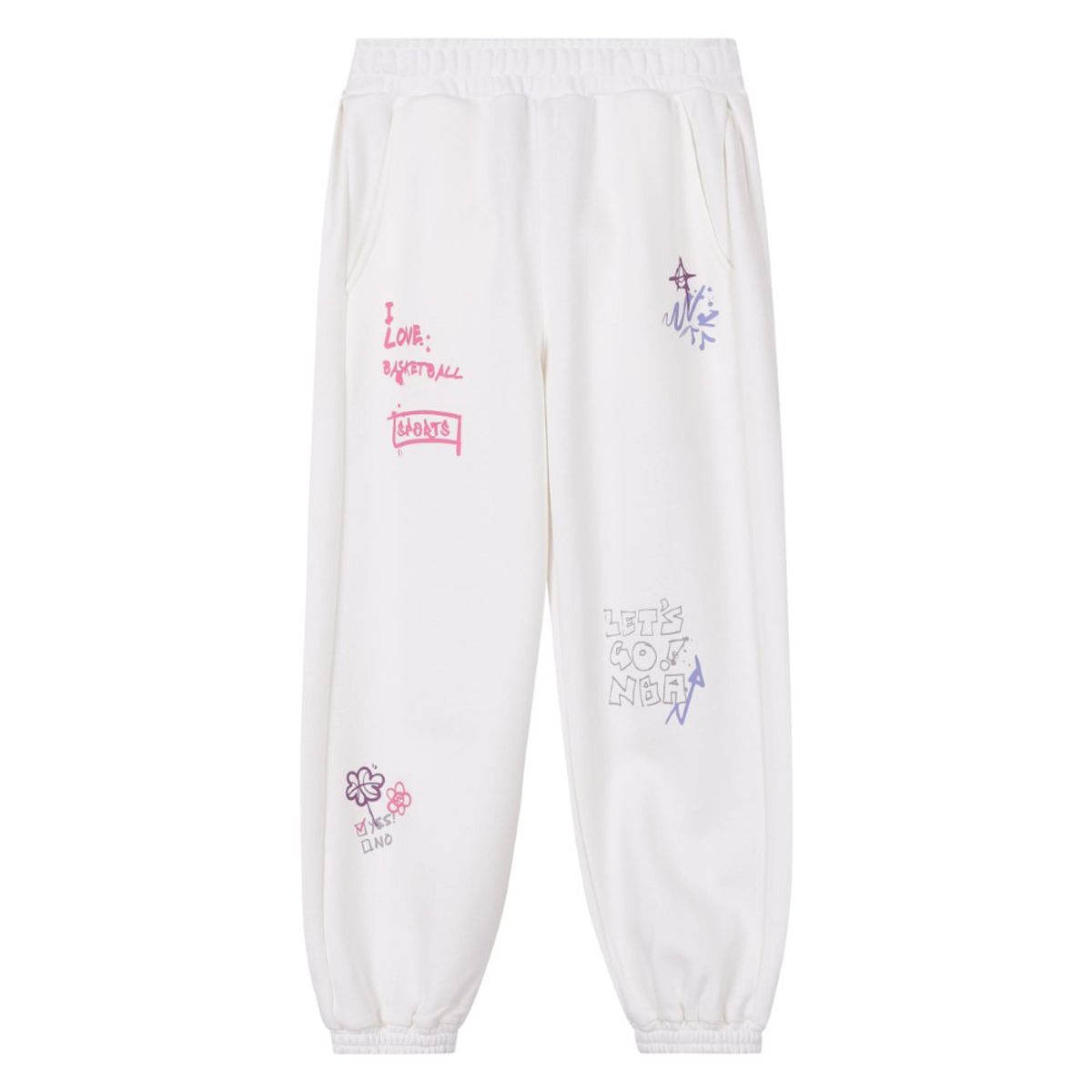 엔비에이 키즈(NBA KIDS) 여아 그래피티 조거팬츠(K241TP610P) 오프 화이트
