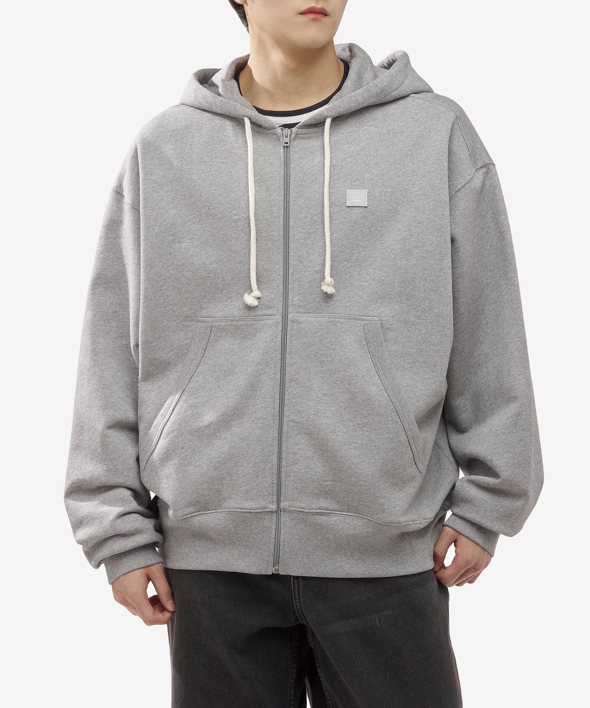 아크네 스튜디오(ACNE STUDIOS) 페이스 로고 후드 - 그레이 / CI0130X92