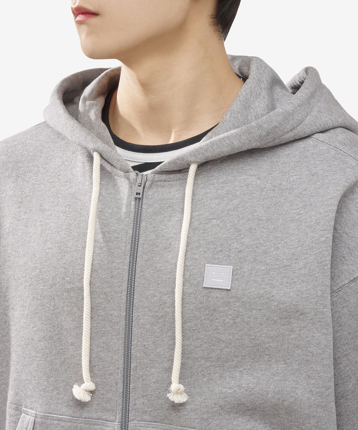 아크네 스튜디오(ACNE STUDIOS) 페이스 로고 후드 - 그레이 / CI0130X92