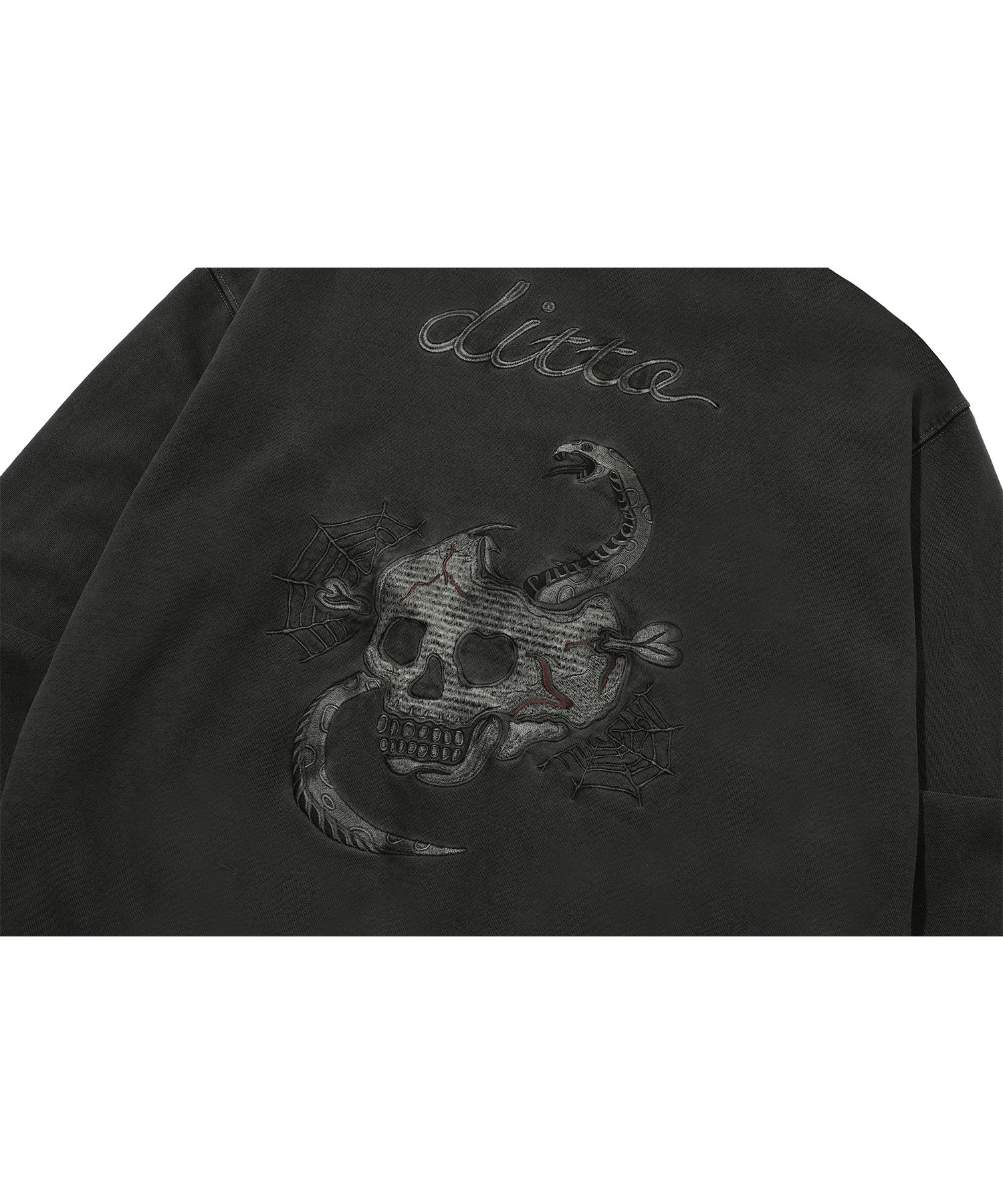 ★CPGN STUDIO★2-WAY Skull Web Pigment Hood Zip-Up★関税込★ MUSINSA公式 | LORES Advanced Pigment Dyed Zip Hoodie - Charcoal