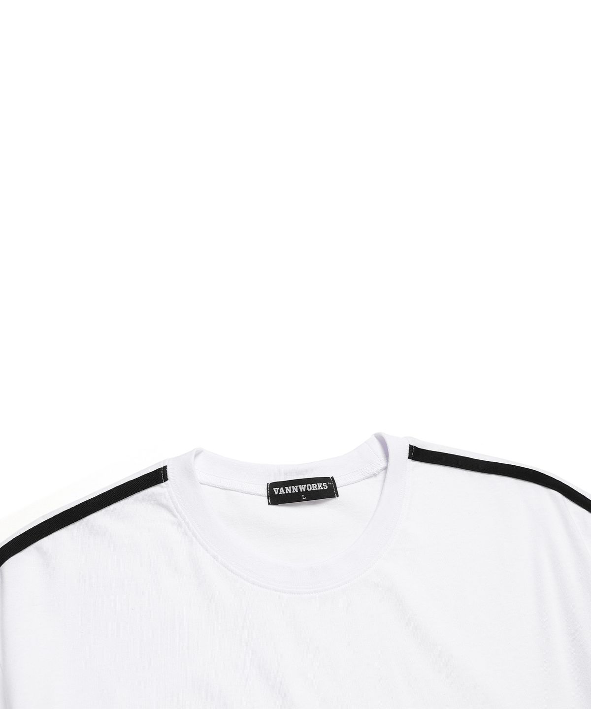 밴웍스(VANNWORKS) 소매 테잎 POINTED LOGO 오버핏 반팔 티셔츠 (VS0065) 화이트